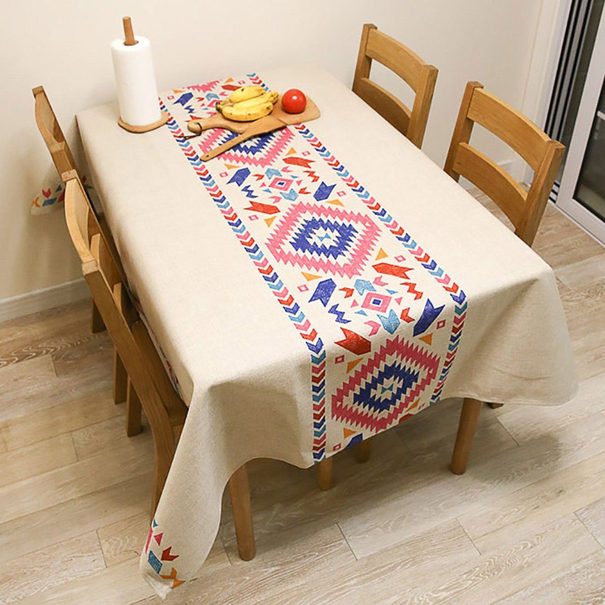CTGtree Tischdecke Boho Tischdecke Rechteckig Tischtuch für Esstisch Dekoration Lila Geschenkbox