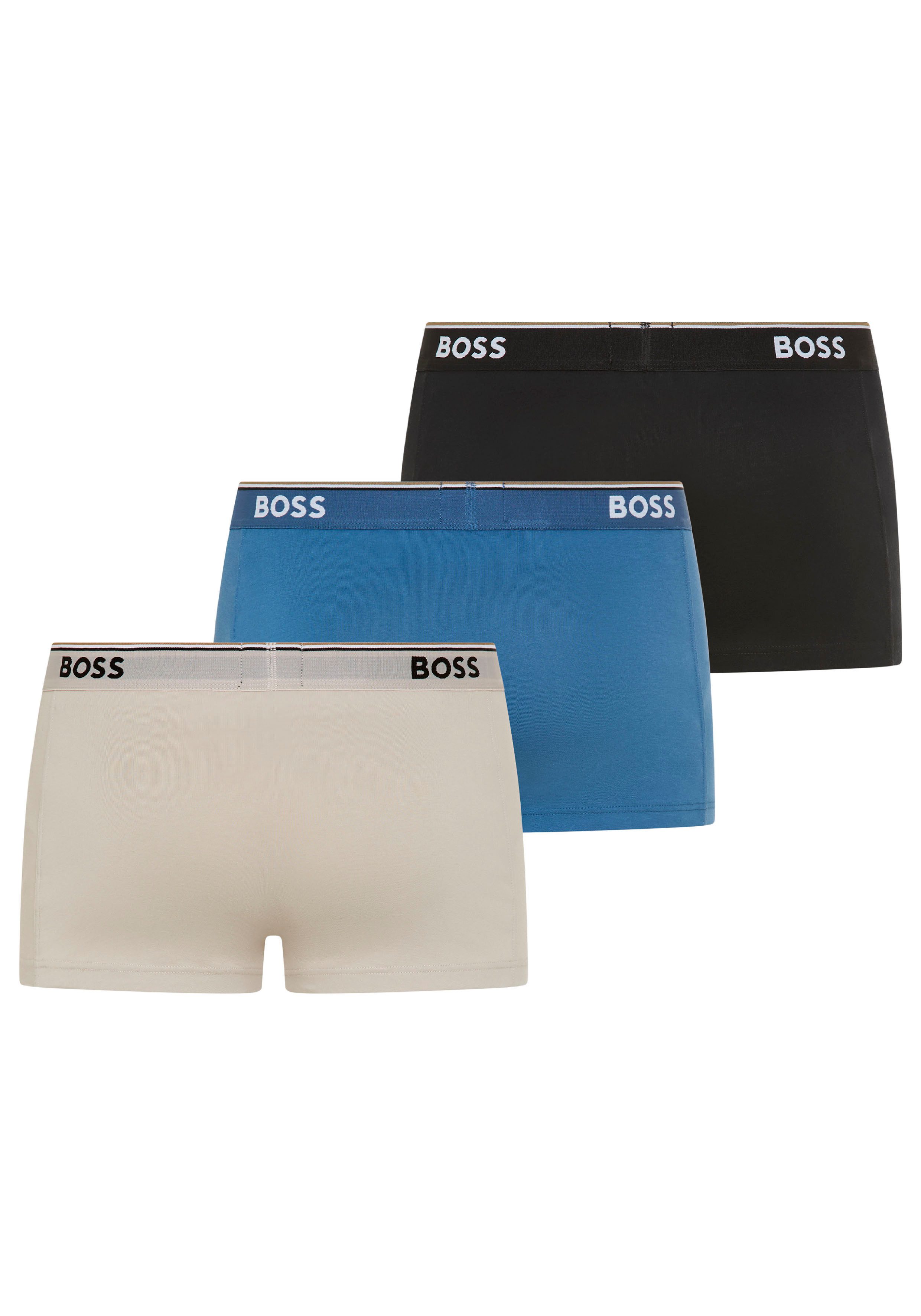BOSS Trunk (Packung, 3-St) aus Stretch-Baumwolle mit Logo-Bund, mittlere Bundhöhe