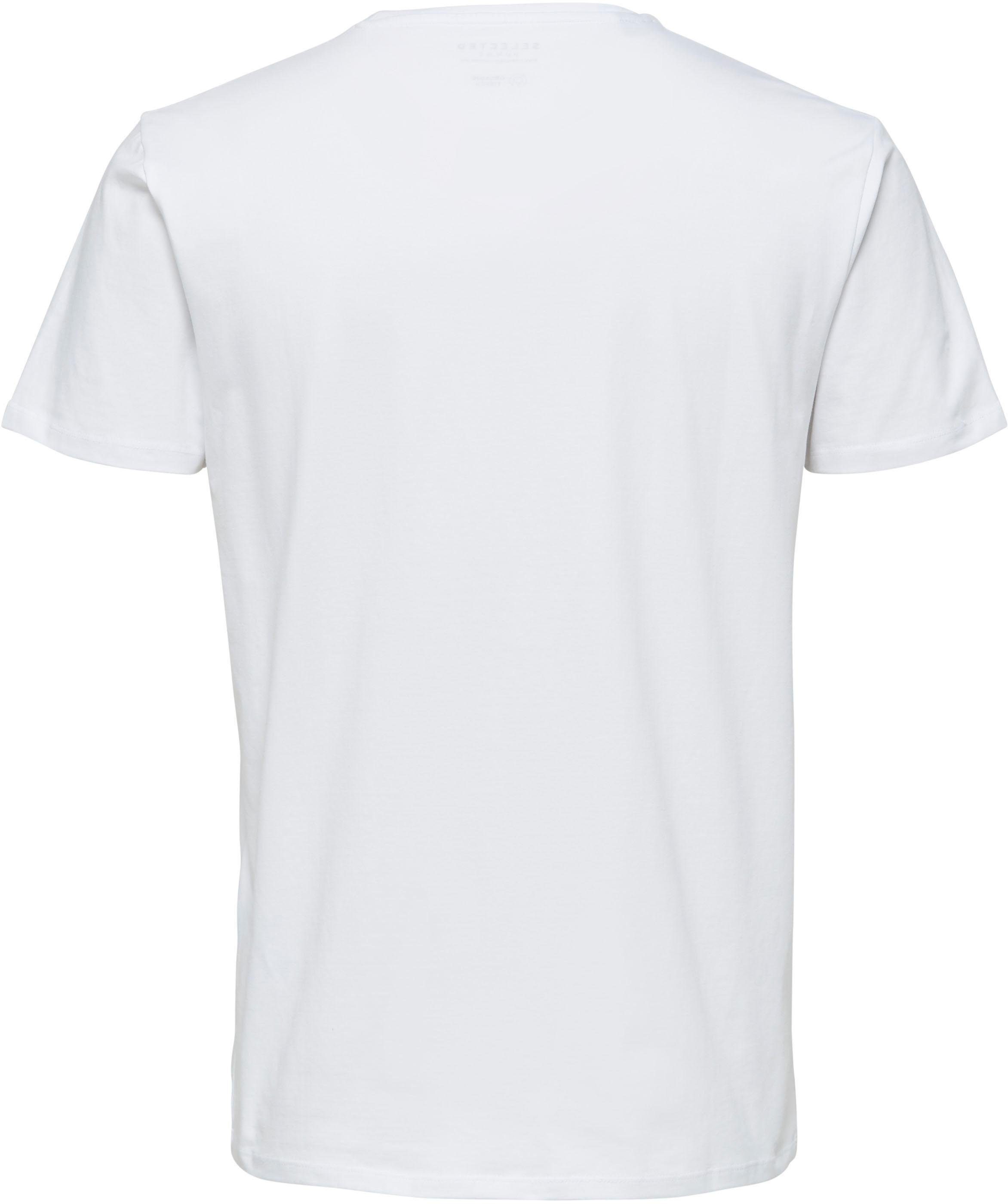 SELECTED HOMME Rundhalsshirt Basic T-Shirt White Bright
