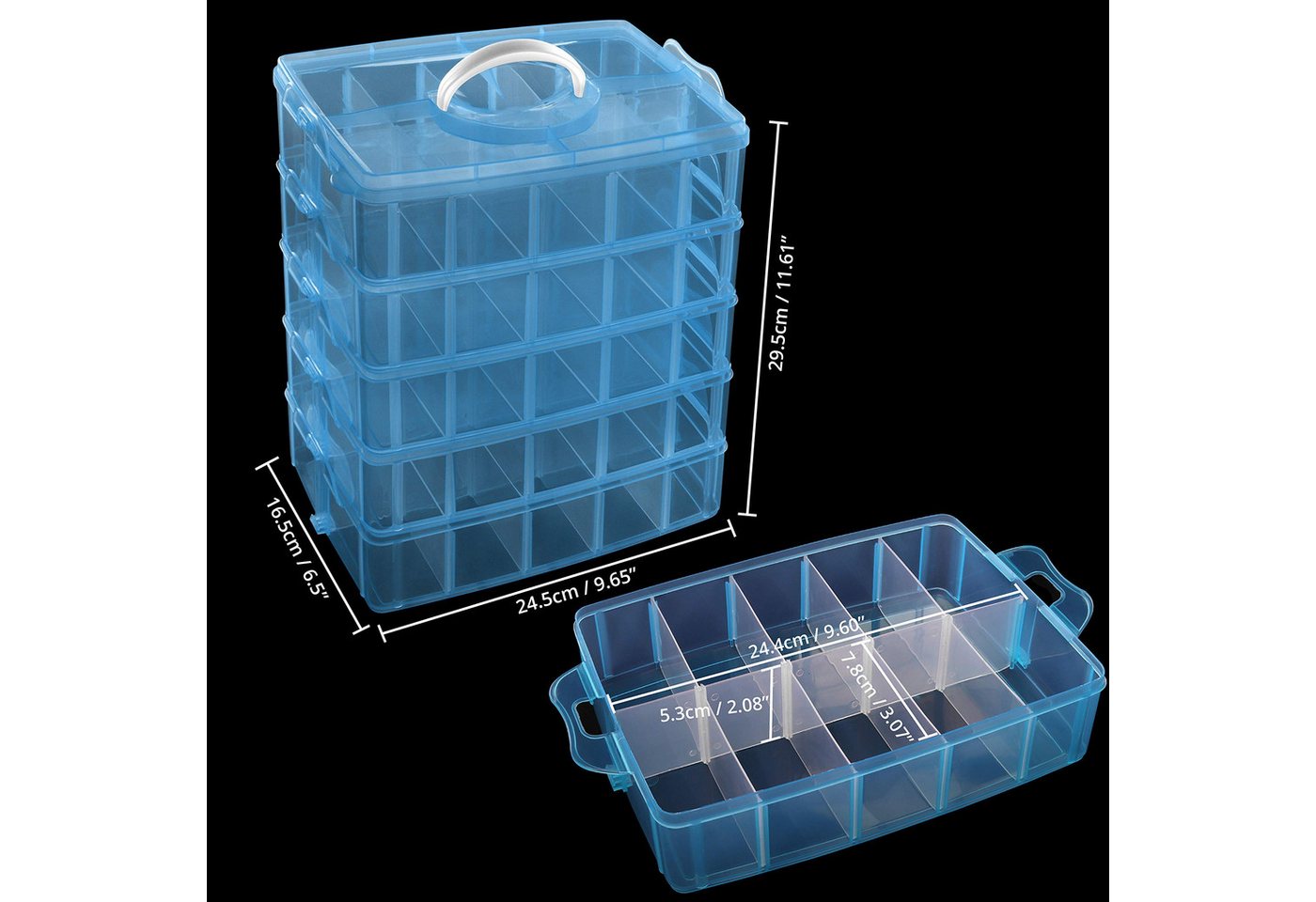 Thumbnail - Belle Vous Aufbewahrungsbox Blaue Sortierboxen mit 50 Fächern - Organizer für Kleinteile (1 St)