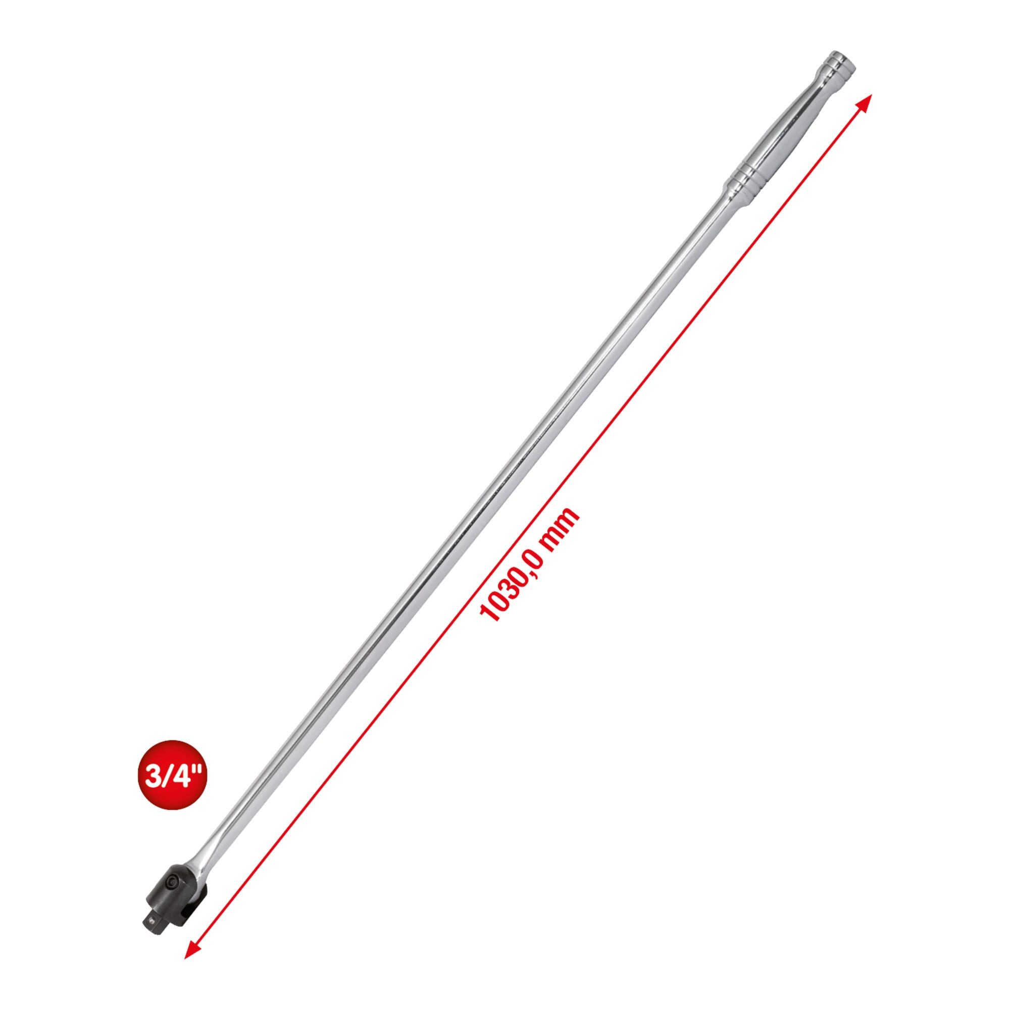 KS Tools Ratsche KS Tools 3/4" CHROMEplus Gelenk-Steckgriff, 1030mm