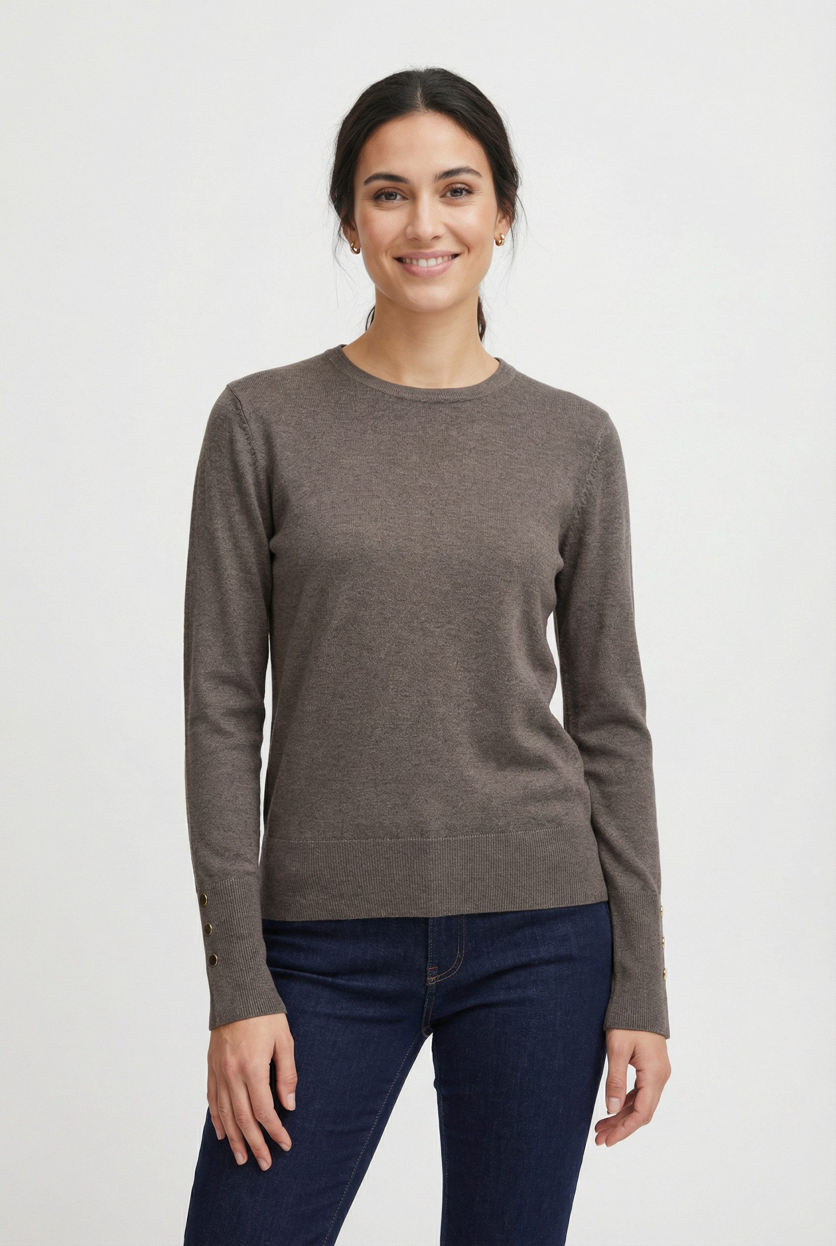 FREEQUENT Strickpullover FQKATIE-PULLOVER mit Zierknöpfen günstig online kaufen