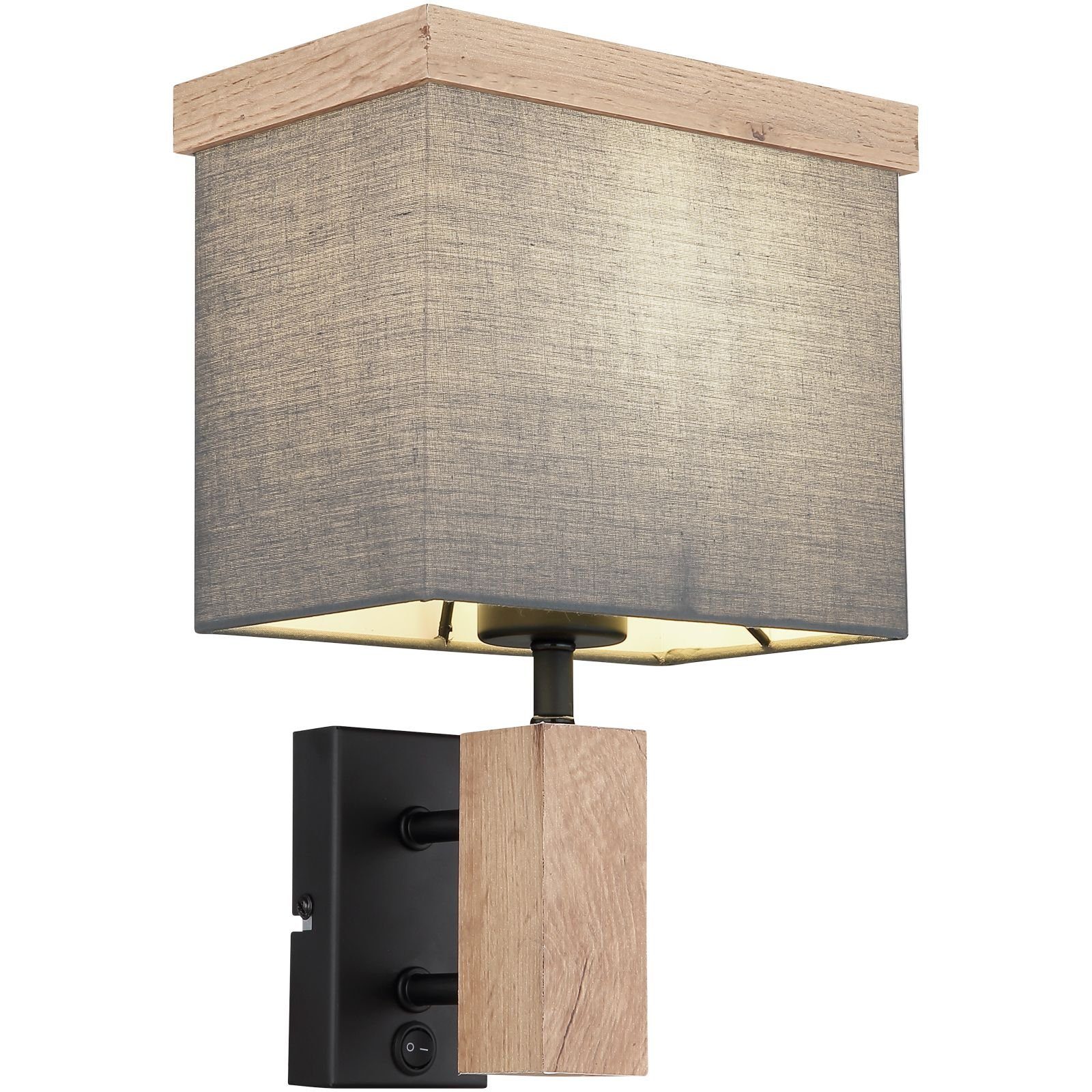 GLOBO LIGHTING Wandleuchte Wandleuchte Innen mit Schalter Stoff Grau Wandla günstig online kaufen
