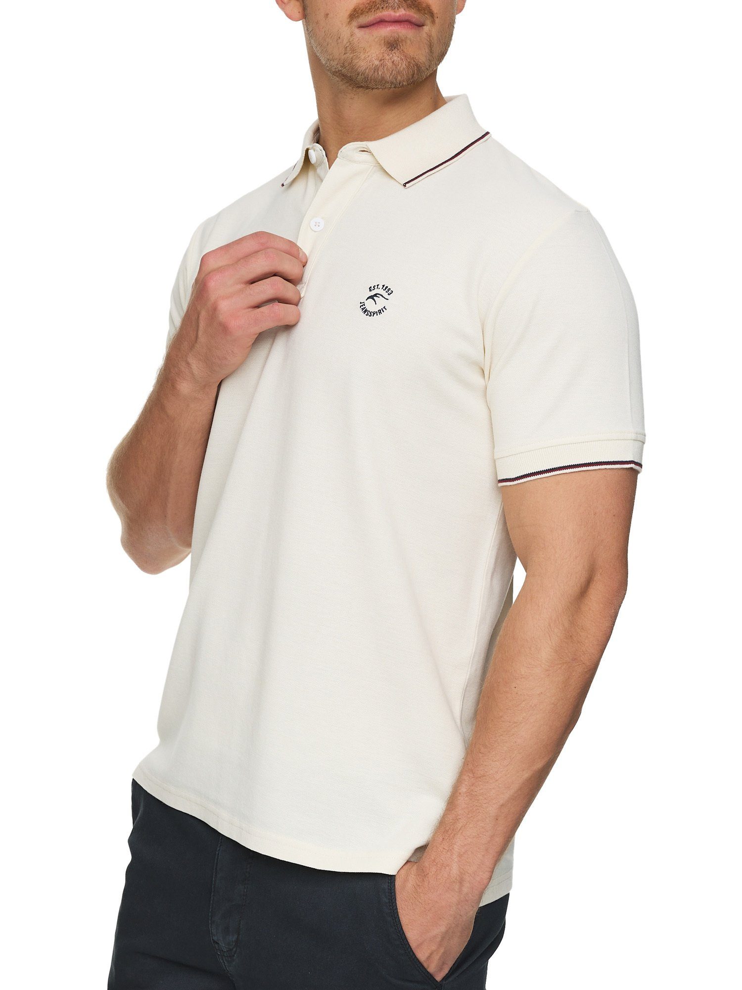 Indicode Poloshirt Wallo White Asparagus