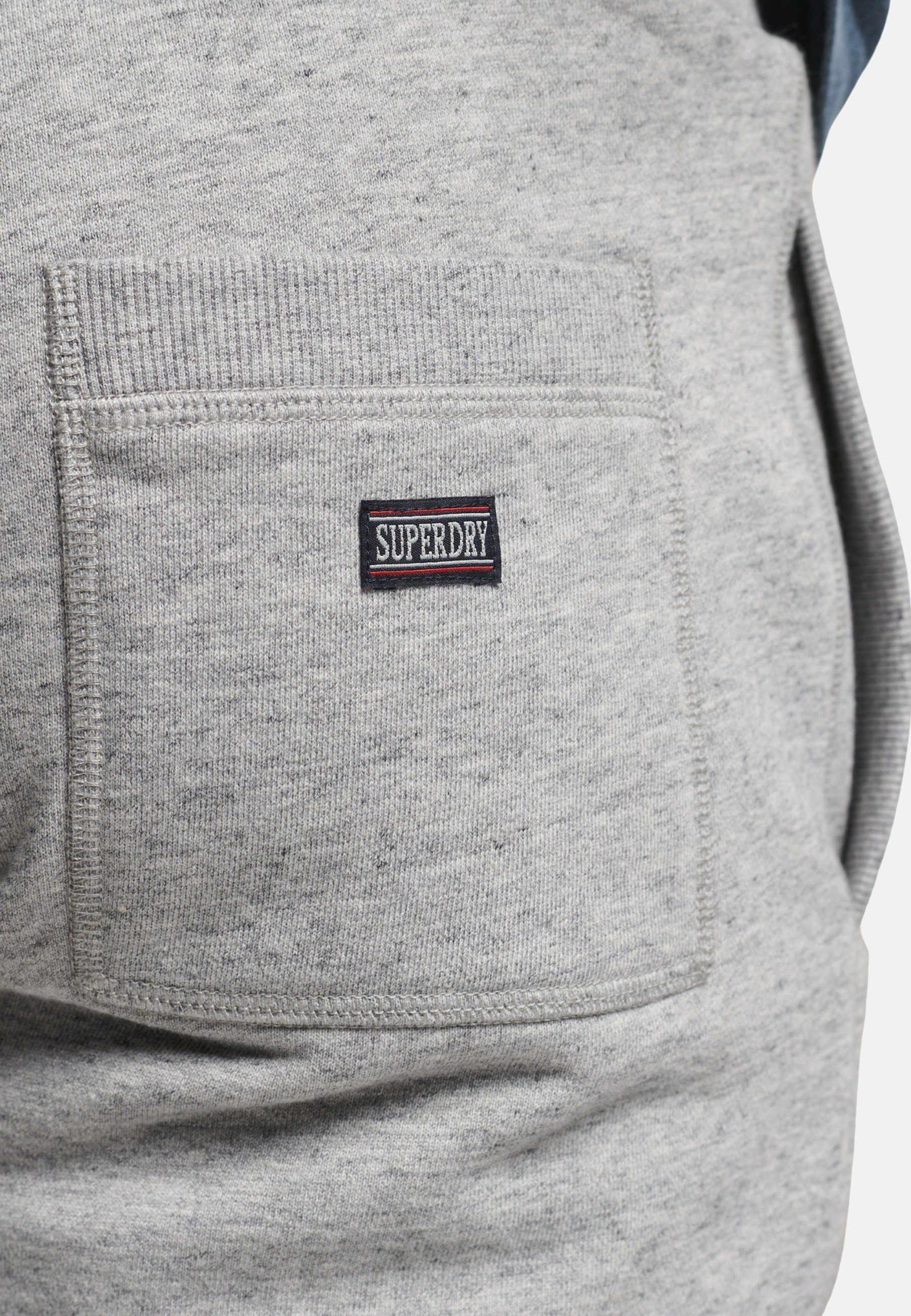 Vintage mit Sweat-Shorts Sweatshorts Hose grau Superdry Logo-Stickerei