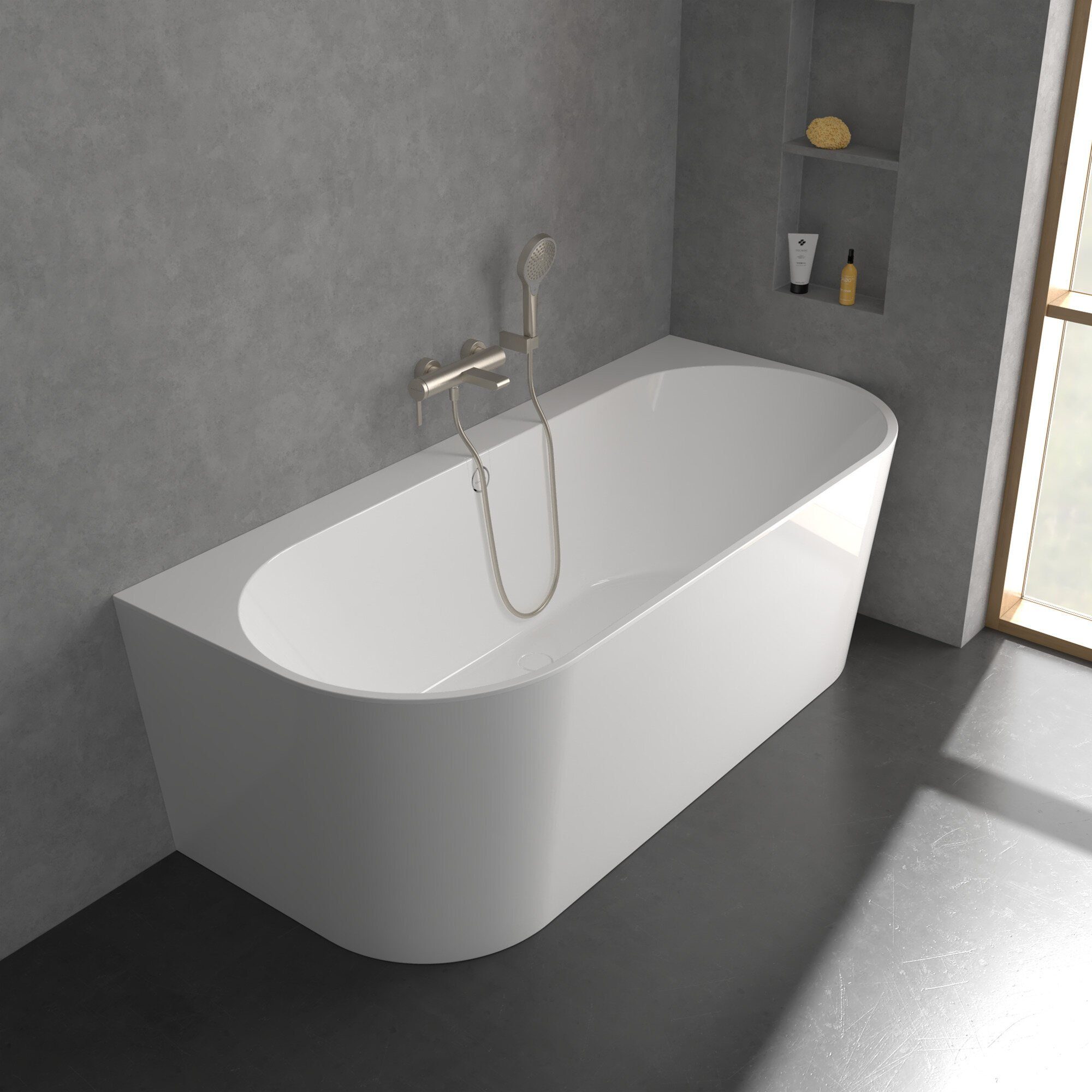 Villeroy & Boch Wannenarmatur Dawn Badewannenarmatur, gerader Auslauf, mit Umsteller, Wandmontage