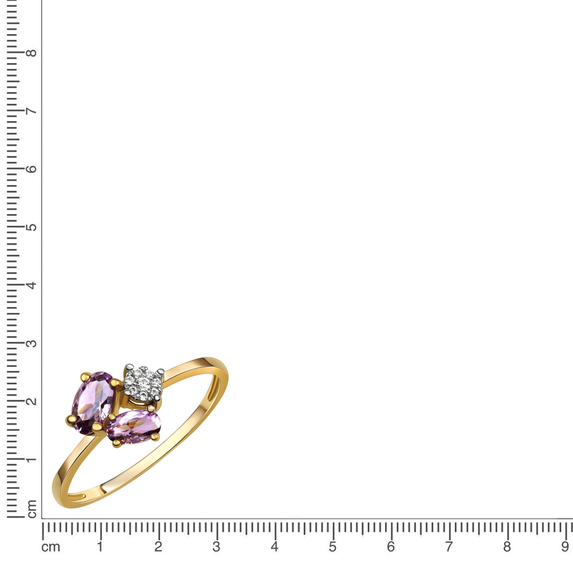 Fascination by Ellen K. Fingerring Gold 375 mit echtem Amethyst + Zirkonia günstig online kaufen
