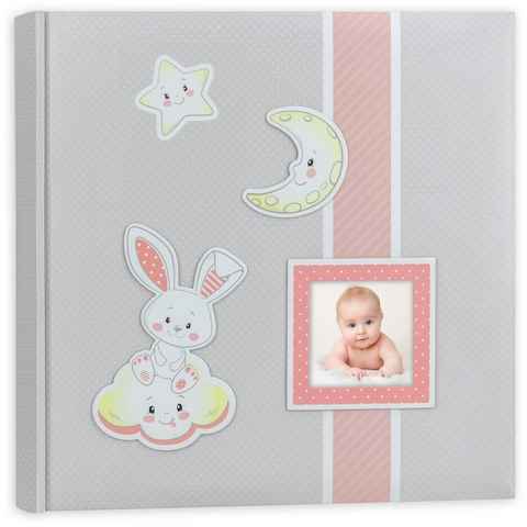 matches21 HOME & HOBBY Bilderrahmen Fotoalbum Papiereinband Pergamin rosa 24x24 cm 1 Stk 20 Blatt, (1 St), Baby