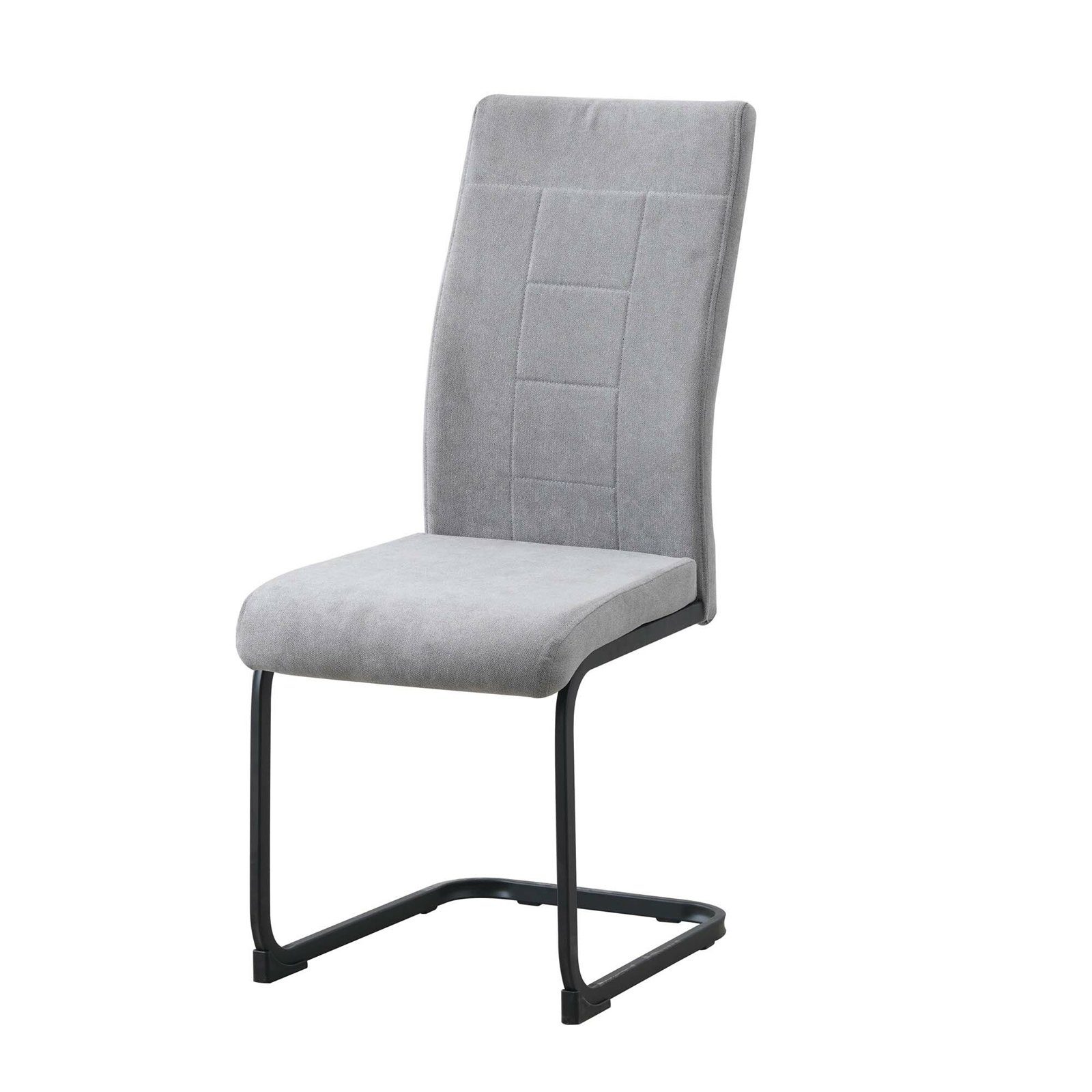 HTI-Line Freischwinger Schwingstuhl 4er-Set Grau LennyP (Set, 4 St), Freischwinger Esszimmerstuhl Kufengestell aus Metall