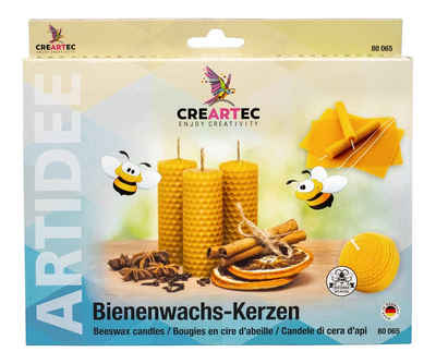 CREARTEC Kreativset 80065, Bienenwachs Kerzen Set, zum Herstellen von Bienenwachskerzen - Made in Germany