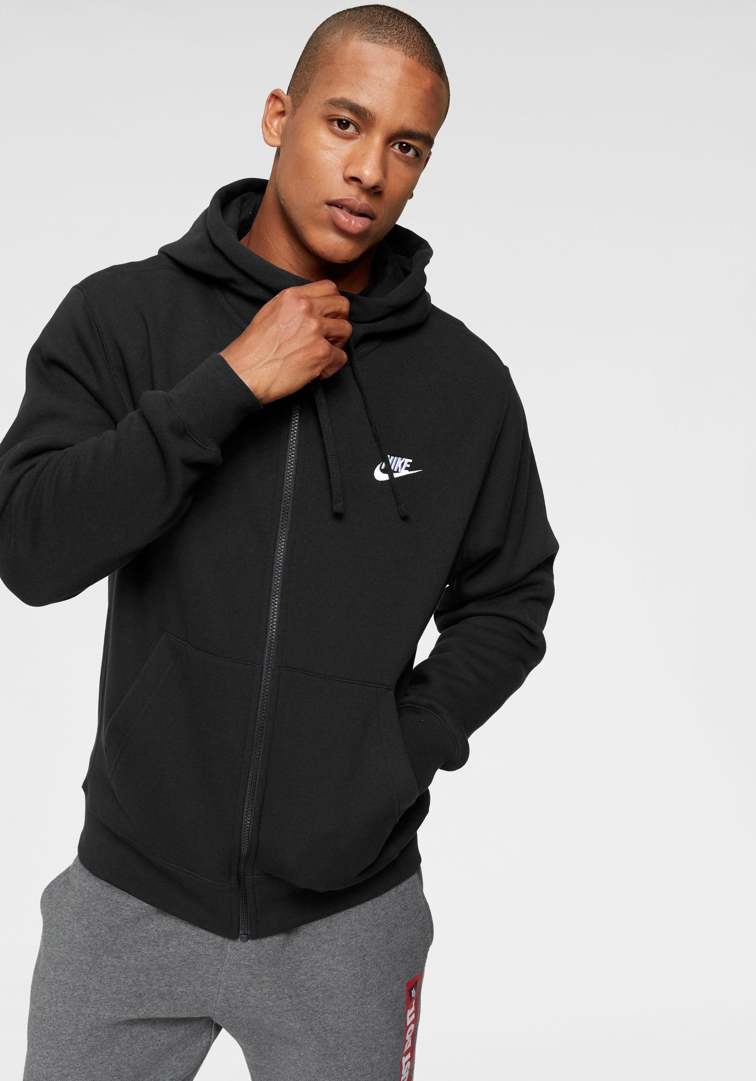 Sportswear Club Nike Fleece Hoodie Men's Full-Zip schwarz Sweatjacke