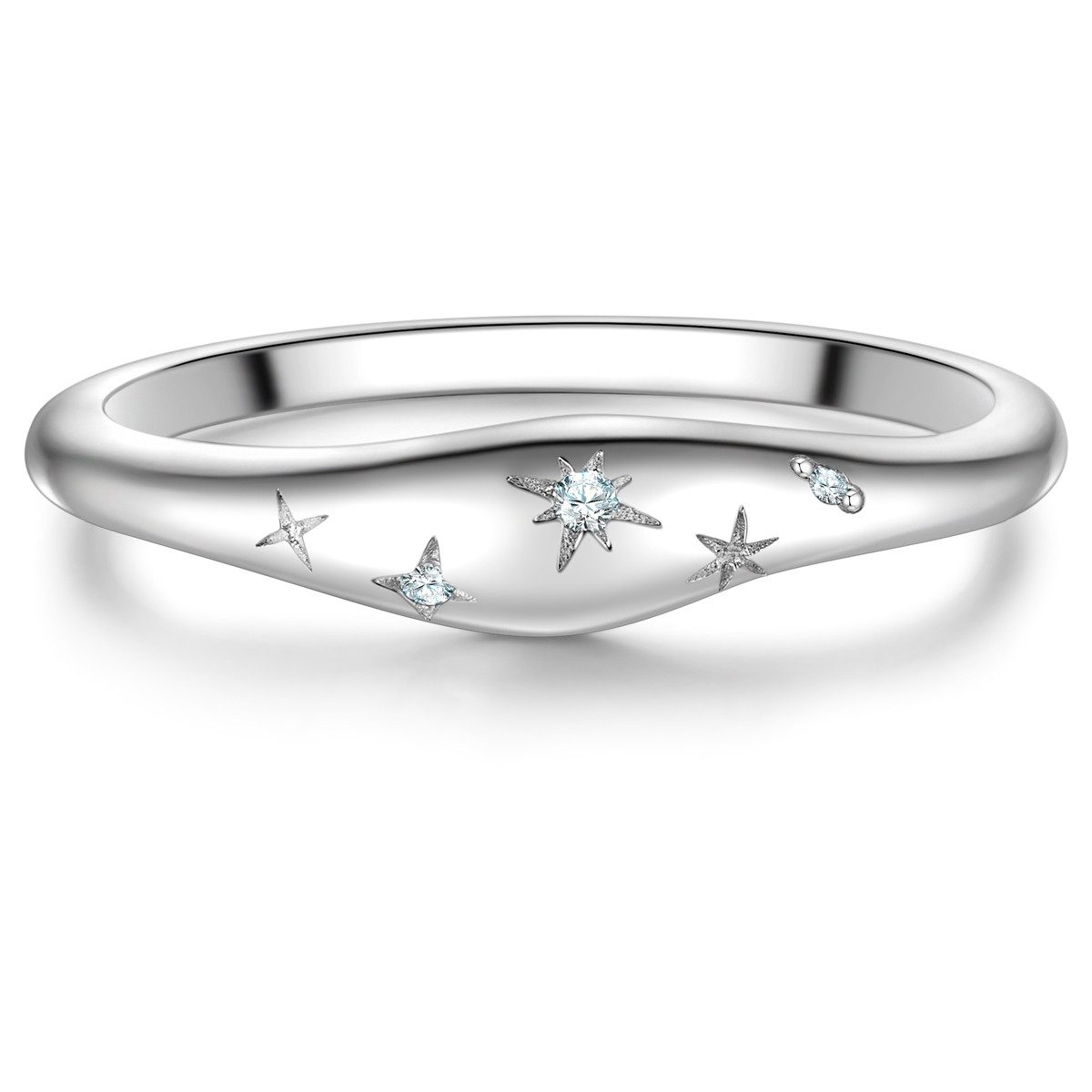 Silberring Stern silber