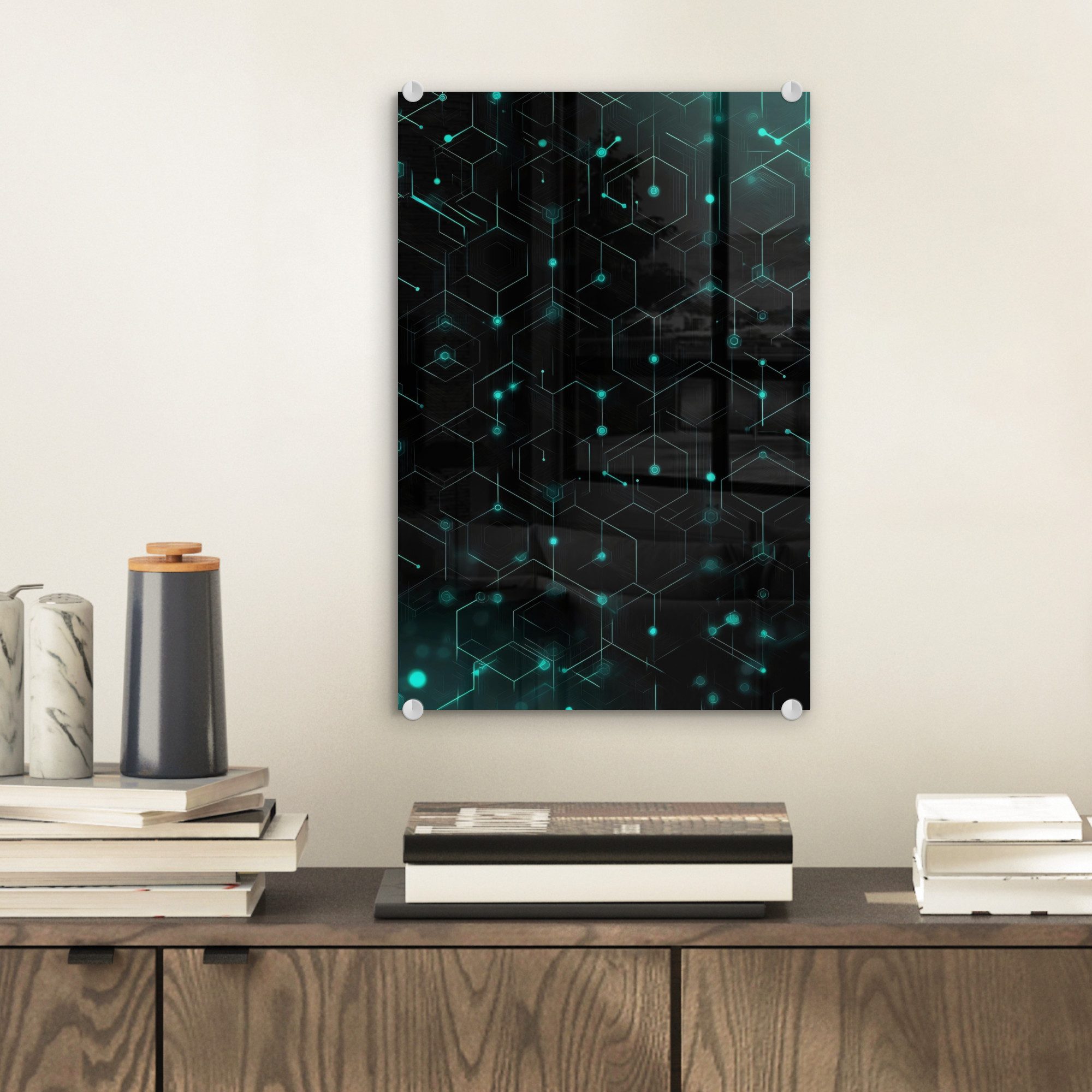 MuchoWow Acrylglasbild Masche - Blau - günstig online kaufen