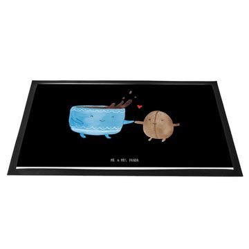Fußmatte 60 x 90 cm Kaffee Bohne - Schwarz - Geschenk, lustige Sprüche, Motivf, Mr. & Mrs. Panda, Höhe: 0.3 mm, Attraktives Design
