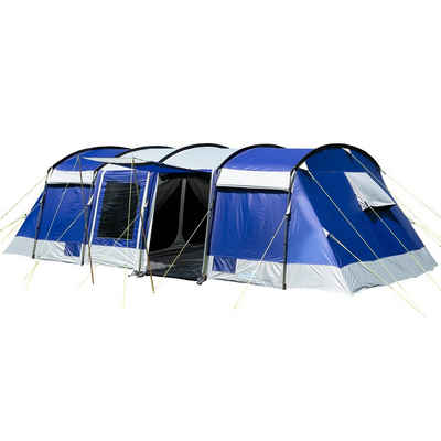 Skandika Tunnelzelt Montana 8 Sleeper (blau), Camping Zelt mit Sleeper Technologie