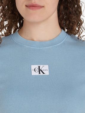Calvin Klein Jeans T-Shirt LABEL WASHED RIB SLIM TEE mit Logopatch