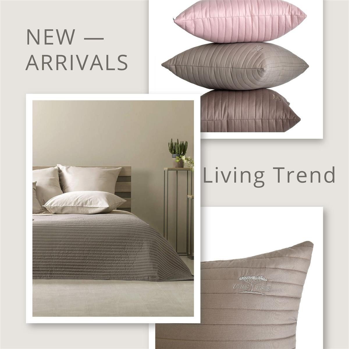 SEI Design Bettüberwurf Royal taupe-beige 240x260cm, bestickt und Wendefunktion