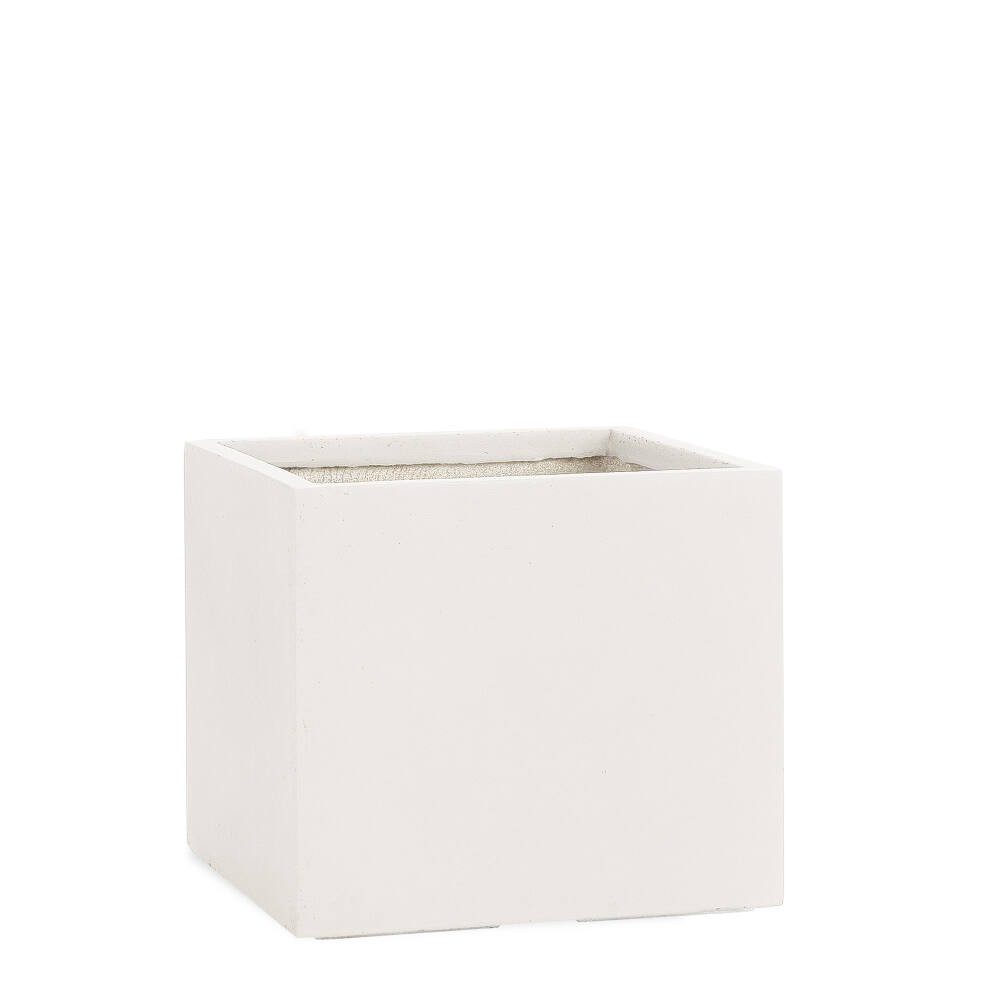 Pflanzwerk® Pflanzkübel CUBE Premium Fiberglas Blumenkübel Frostbeständig mit Lotus-Effekt, Lotus-Effekt - Handgefertigt - Eckig - Frostbeständig