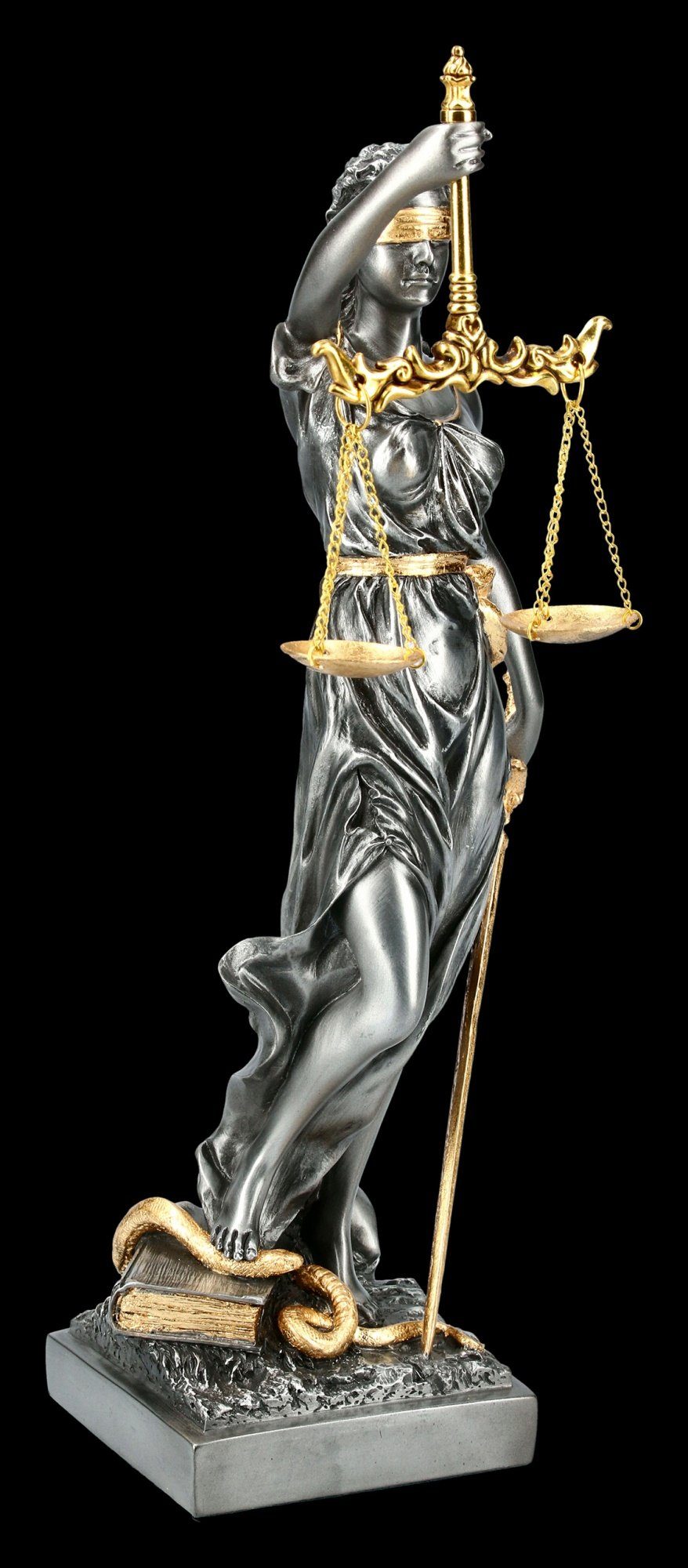 Figuren Shop Dike Mittlere GmbH Göttin - - der Figur Veronese Deko Justitia Gerechtigkeit silber gold Dekofigur 