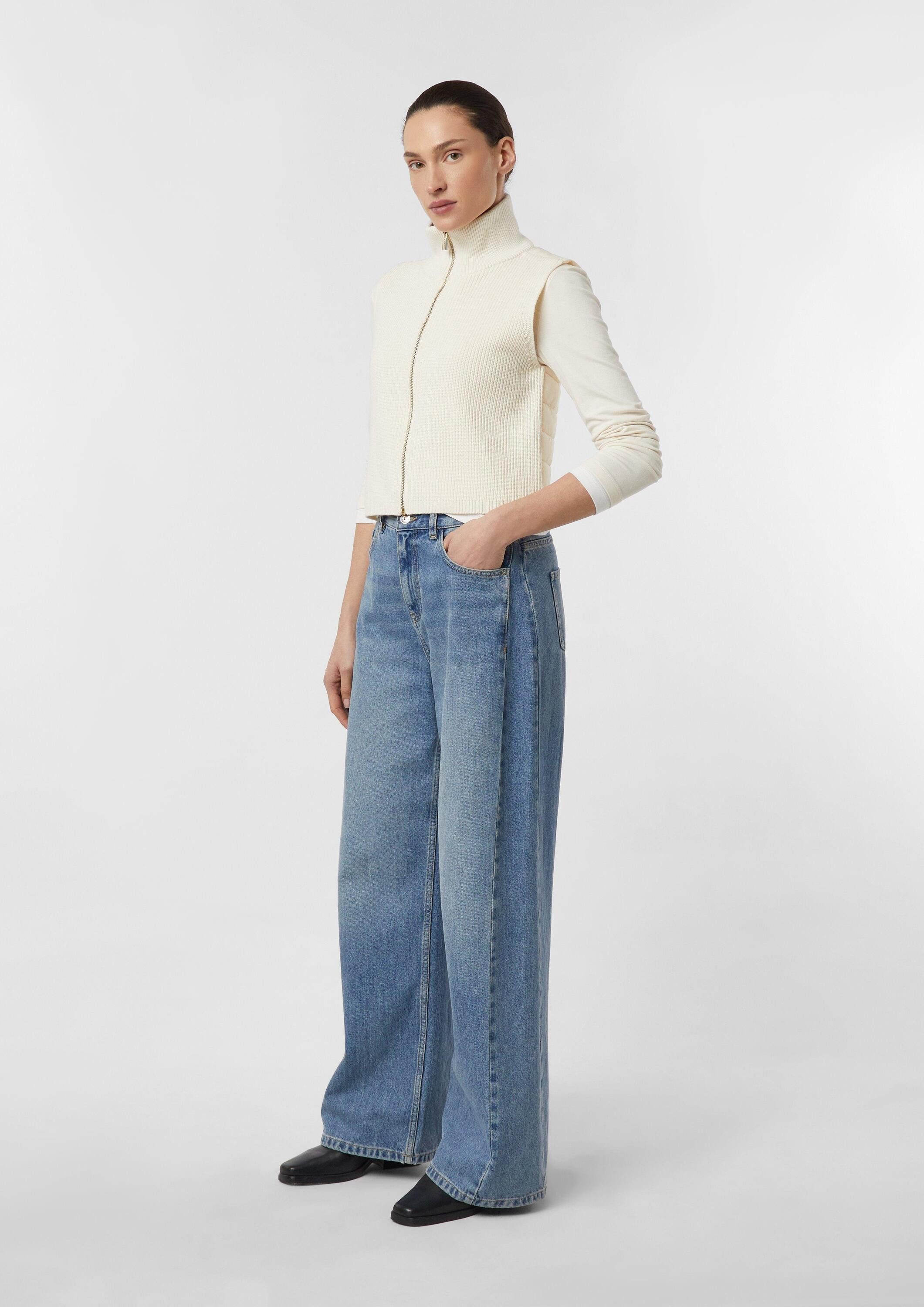 comma Funktionsweste Strickjacke Verkürzte Strick-Weste aus Fabricmix