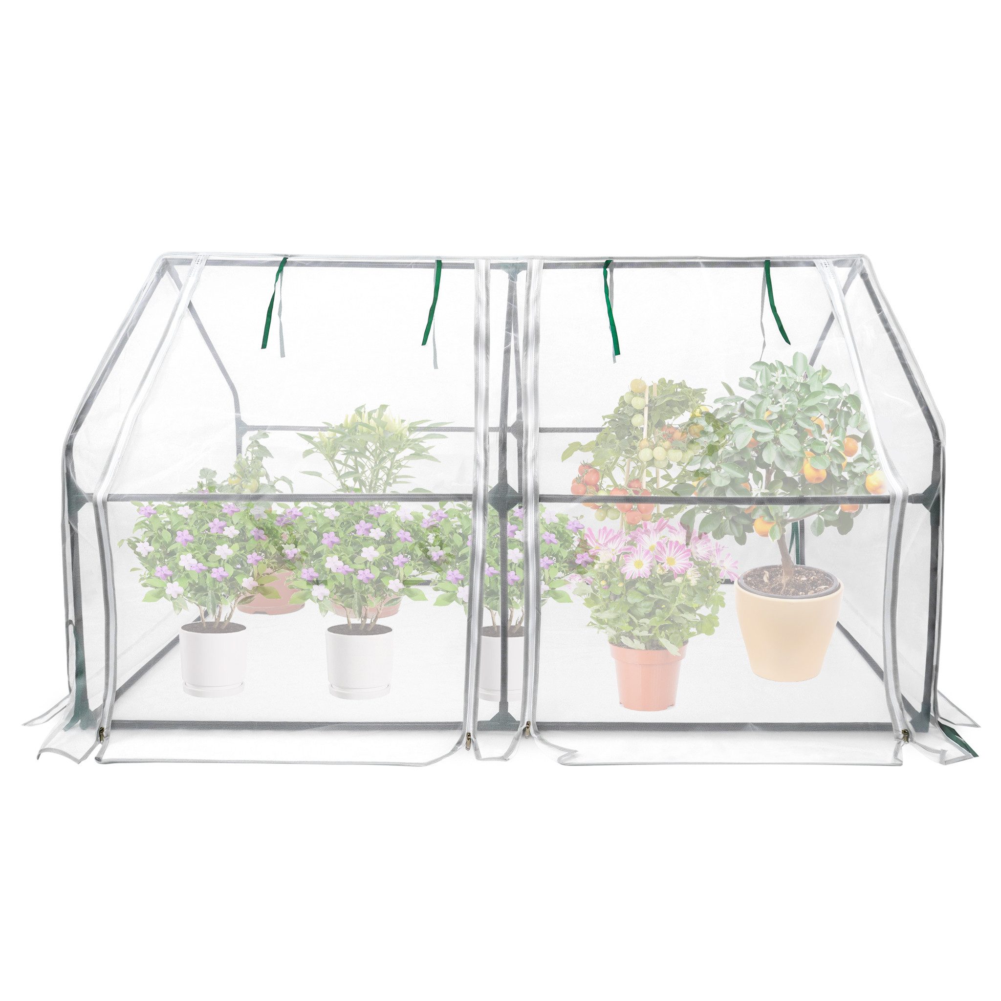 FIVMEN Foliengewächshaus Gewächshaus, Tomatenhaus Frühbeet, Niedrig, Spitzdach, UV-beständige, Wasserdicht Pflanzenhaus für den Tomaten Gemüse 180 x 90 x 90 cm