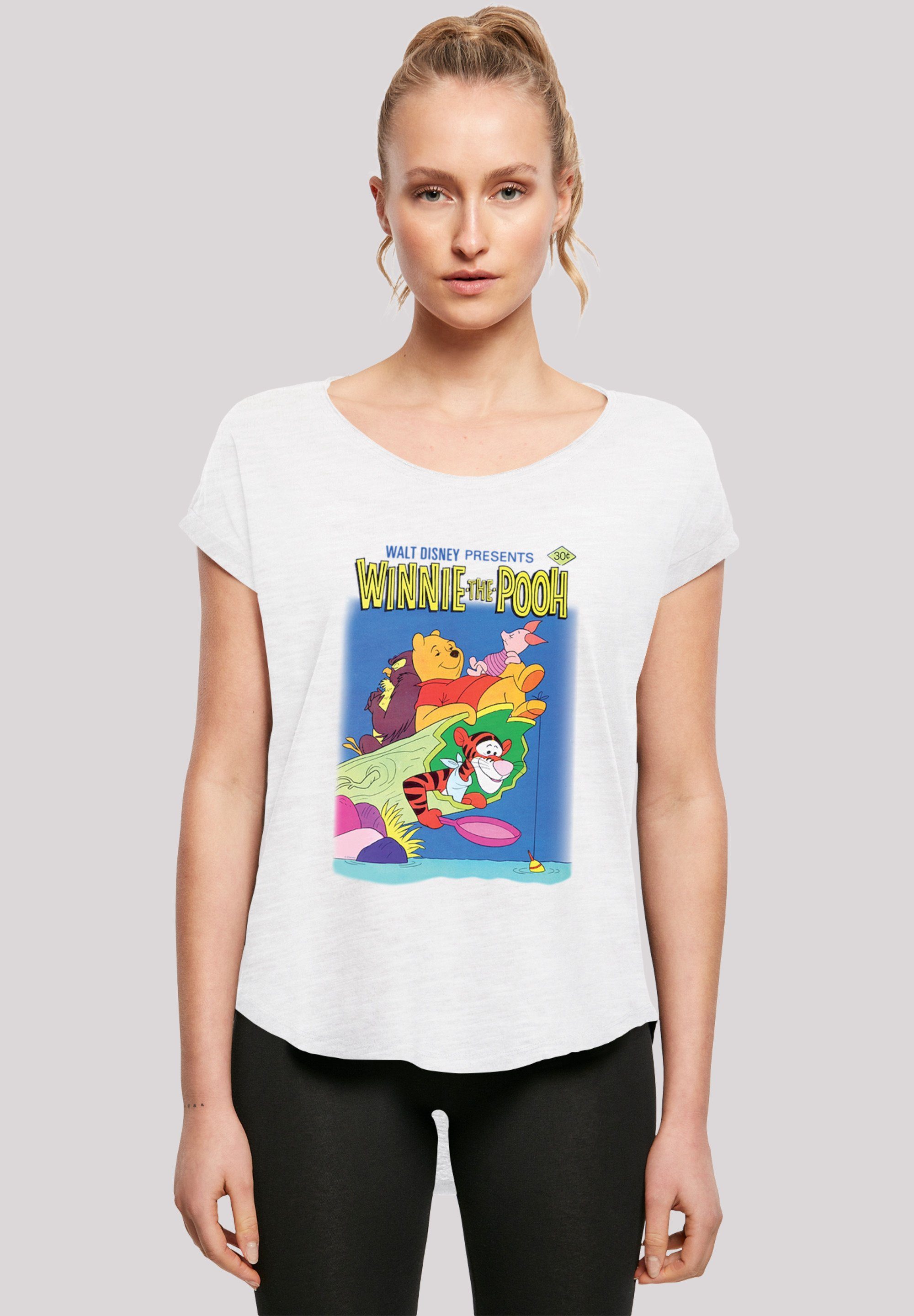 T F4NT4STIC Puuh -Shirt Damen Print, extra Winnie Hinten T-Shirt lang geschnittenes