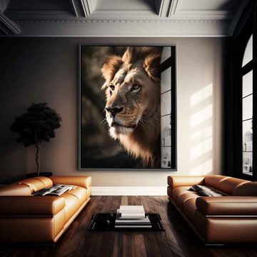 DOTCOMCANVAS® Acrylglasbild Lion - Acrylglas, Acrylglasbild Lion Löwe Afrika Natur Tier Safari hochkant