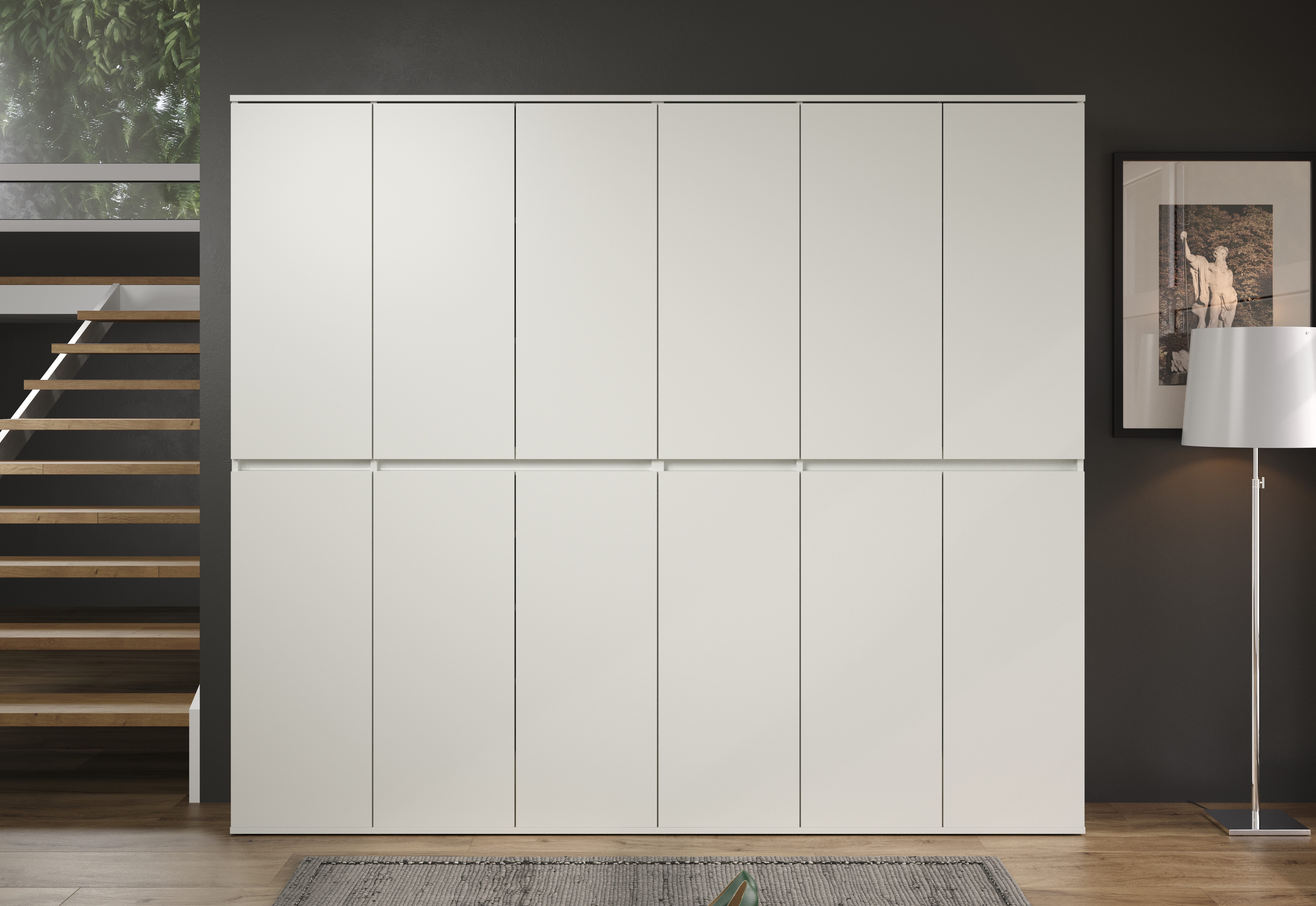 Home affaire Garderoben-Set Novara, (Komplett-Set, 2-St), Garderobenschränke mit insgesamt 32 Fächern - (B/T/H) 222/34/191 cm – Bild 2 von 5