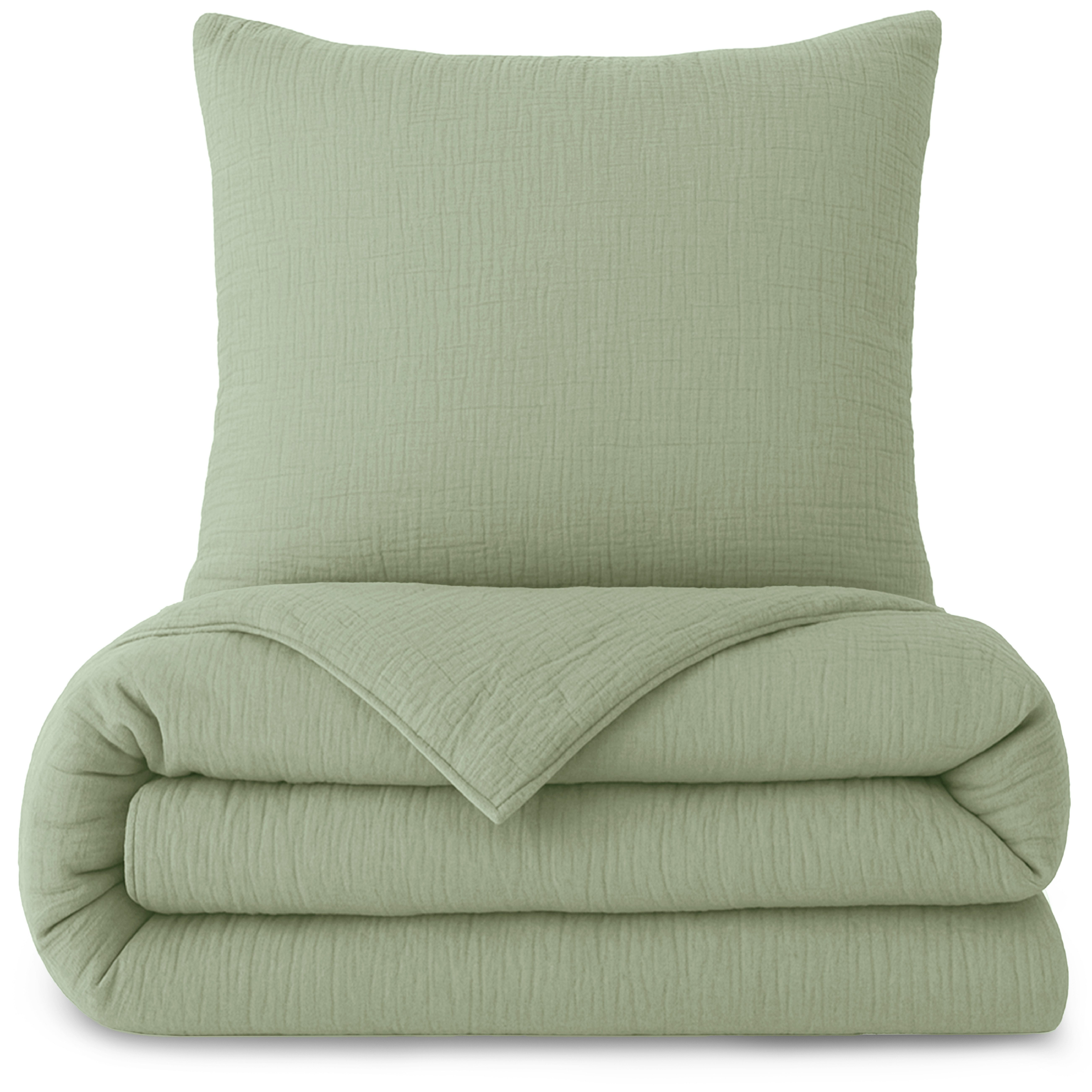 Laynenburg Bettwäsche Musselin aus 100% Baumwolle in 135x200 oder 155x220 cm, atmungsaktiv & bügelfrei – 3 lagig mit Reißverschluss & Haltebändern