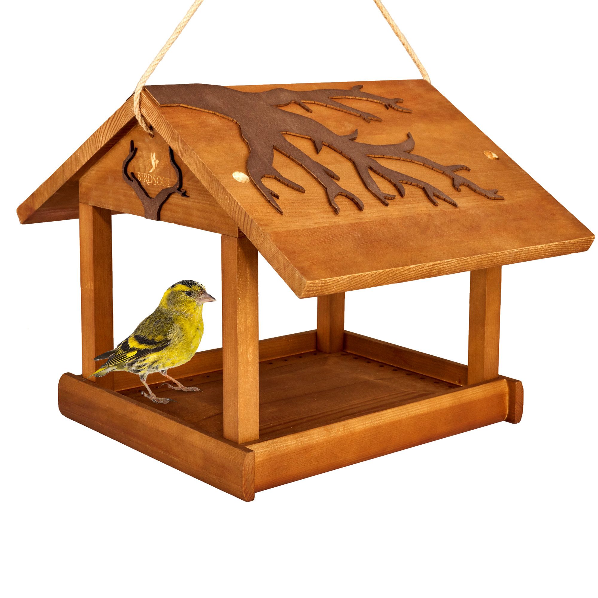 BIRDSOUL Vogelhaus Forest, Wasserableitendes Design und mit hochwertiger, handwerklicher Optik.