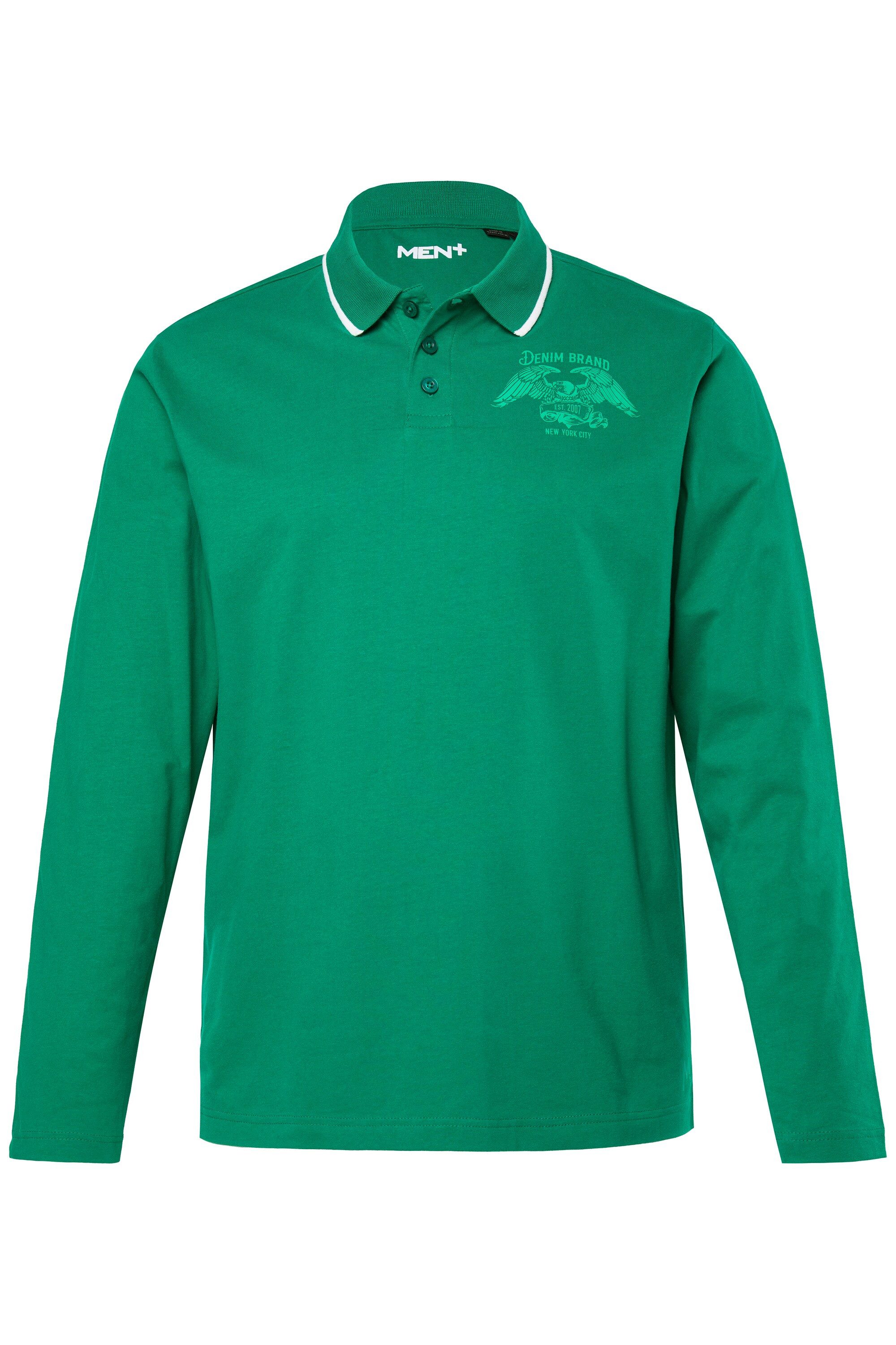 Poloshirt Poloshirt Langarm Brustprint