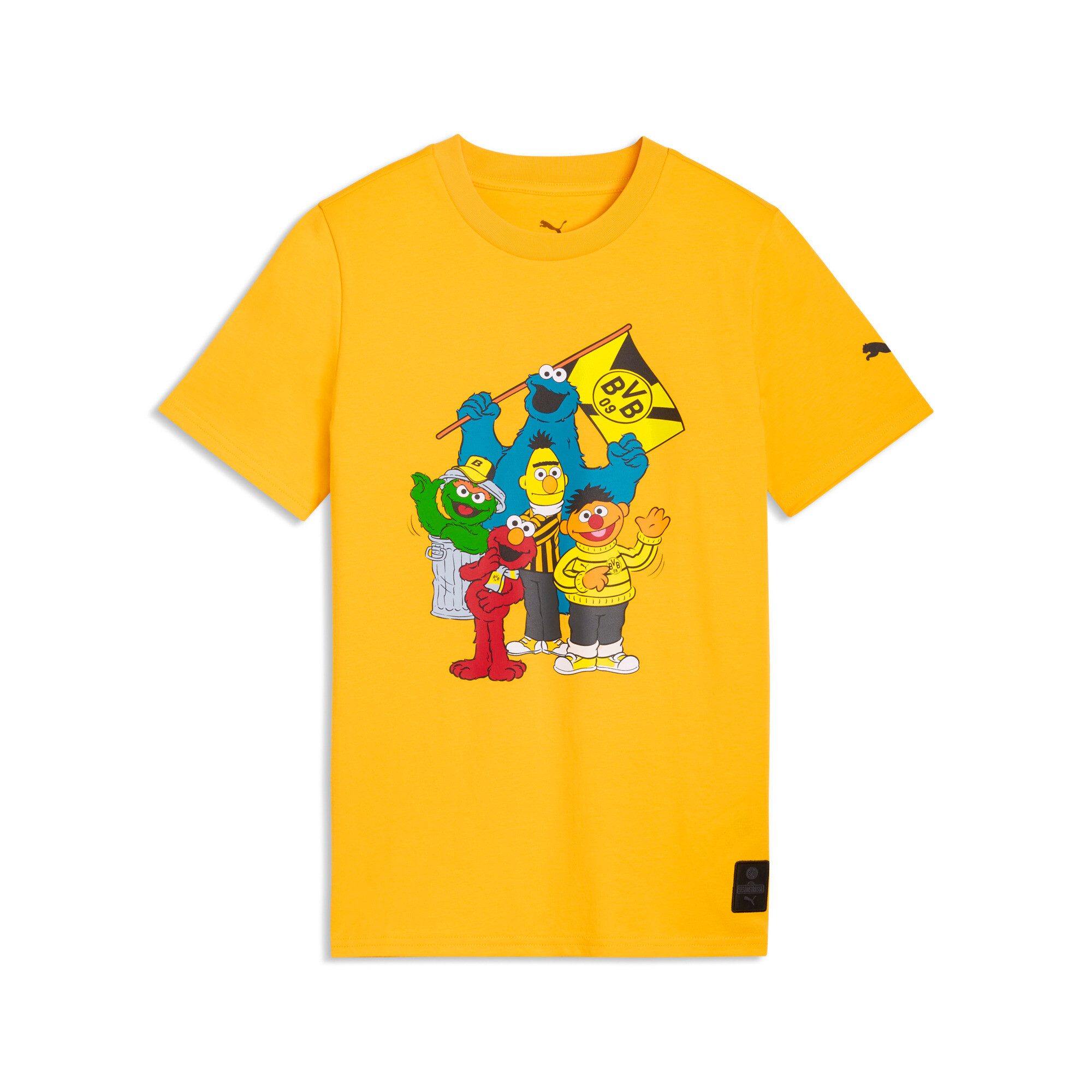 PUMA Trainingsshirt BVB X SESAME STREET TEE JR Regular Fit, Kurzarm, für Fußball, Rundhalsausschnitt