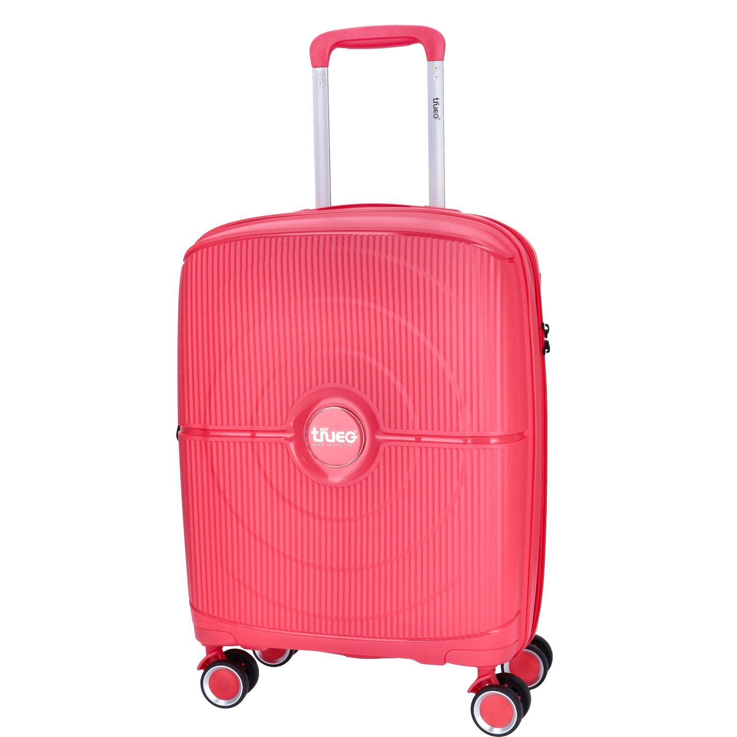 TheTrueC Koffer TheTrueC 4-Rad Trolley 55cm Valencia coral red, 4 Rollen Rollen