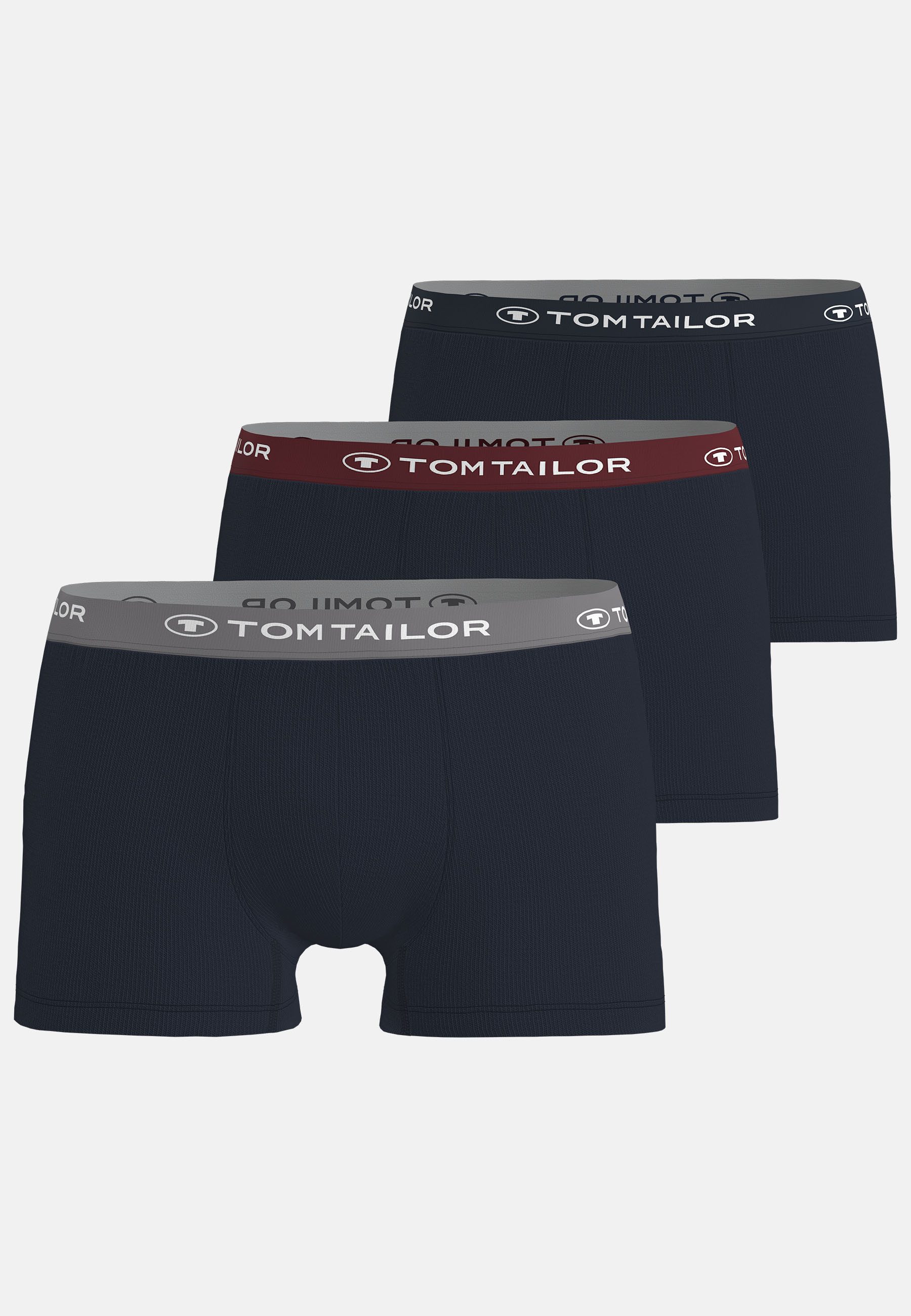 TOM TAILOR Boxershorts Buffer (3er Pack) weich, bequem, basic, eng, Logobun günstig online kaufen