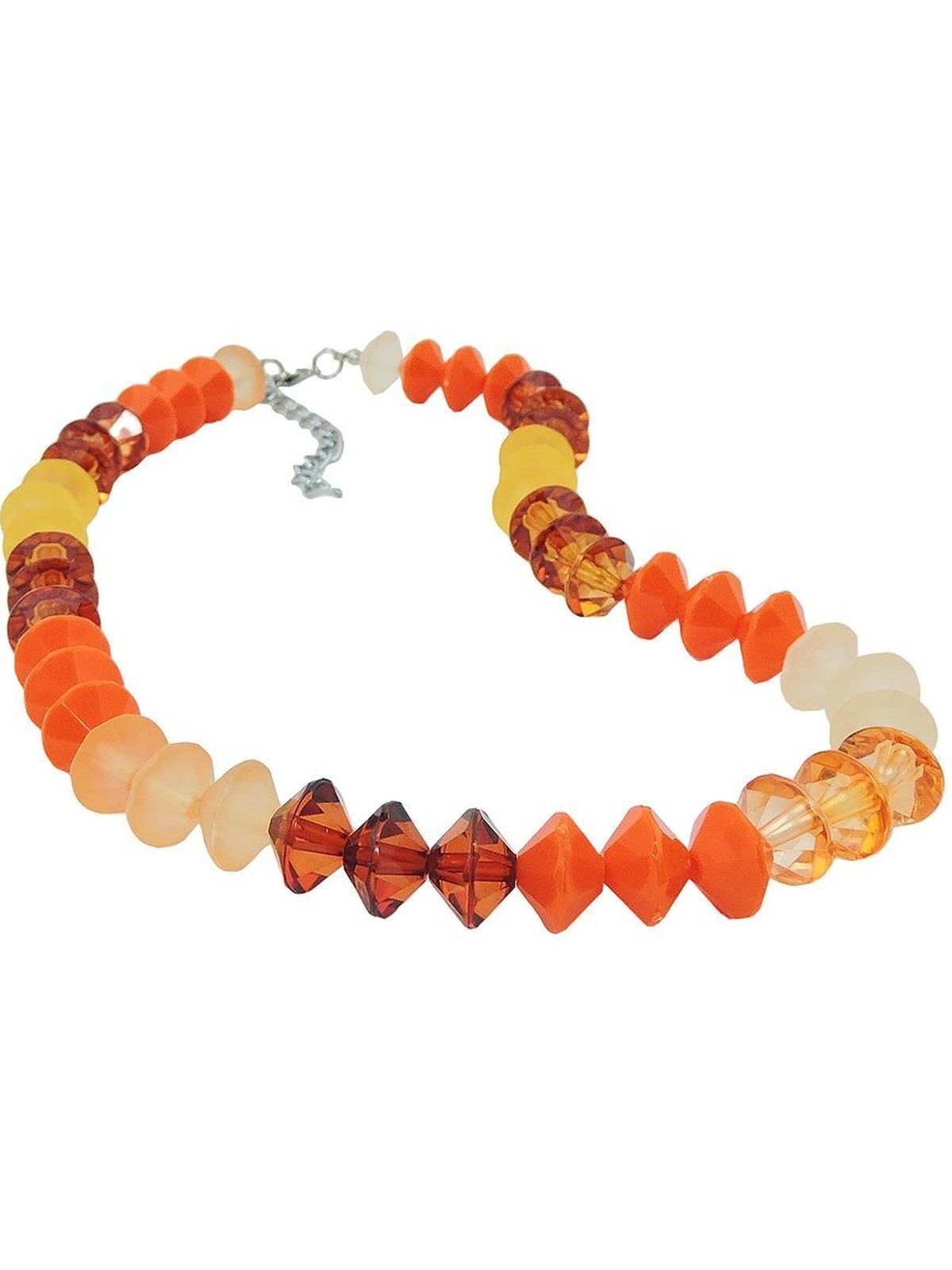 Facettenperlen Perlenkette (1-tlg) orange-gelb-braun, 42cm Gallay Kette