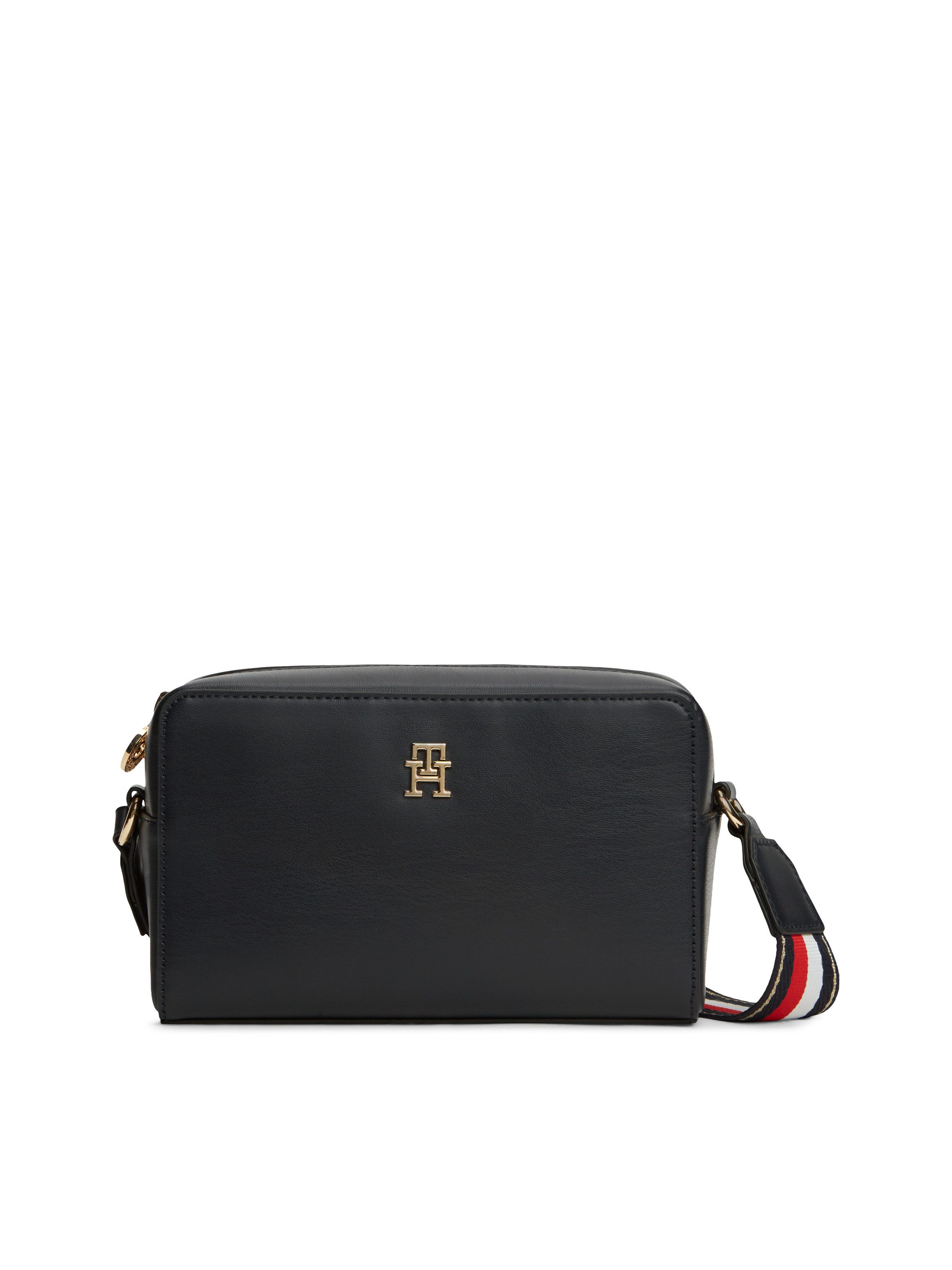 Tommy Hilfiger Mini Bag TH JOY CAMERA BAG CORP, Unisex Schultertasche, Umhängetasche mit gestreiftem Schulterriemen