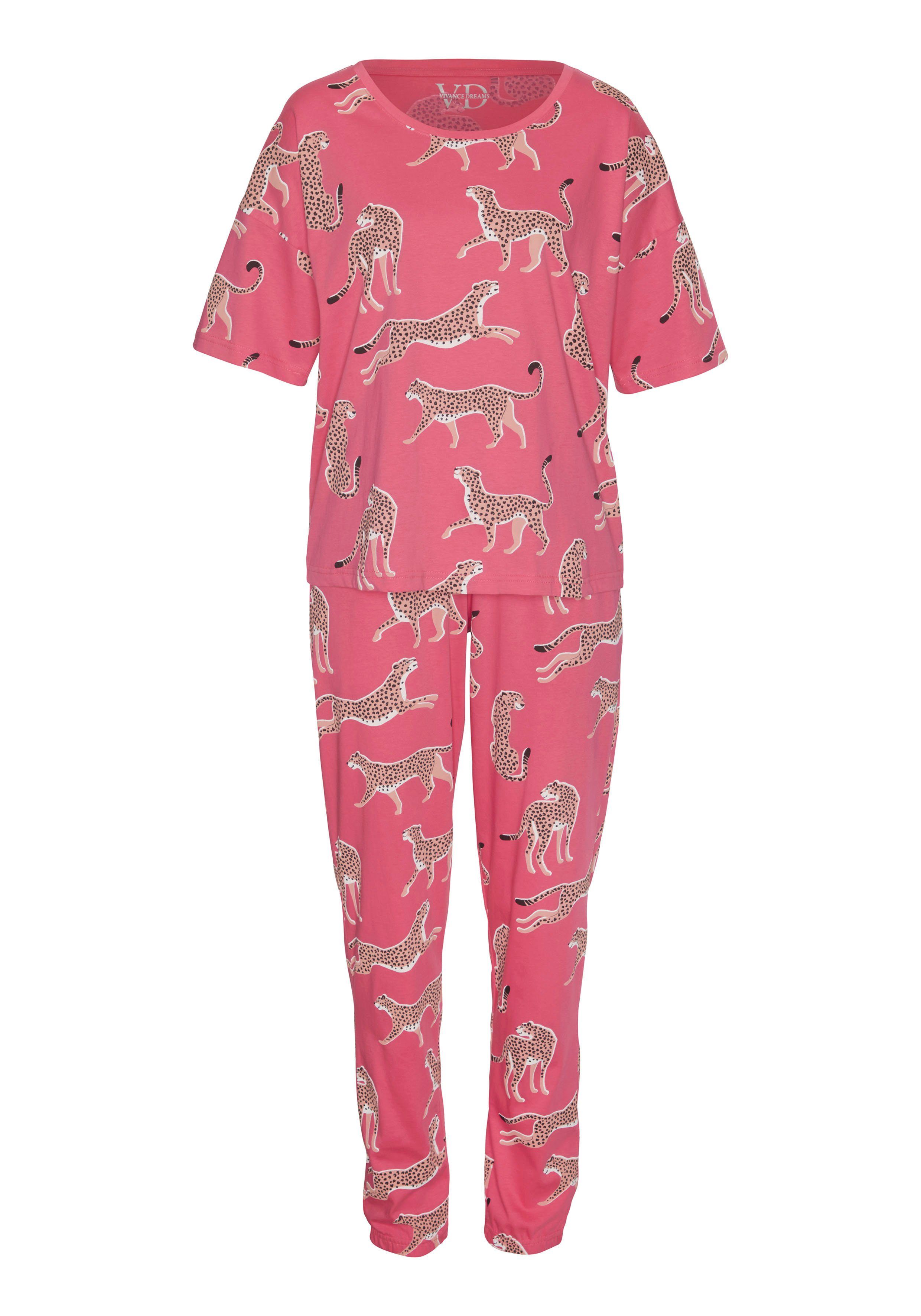 Vivance Dreams Pyjama (2 tlg., 2-teilig) mt Animal Alloverprint günstig online kaufen