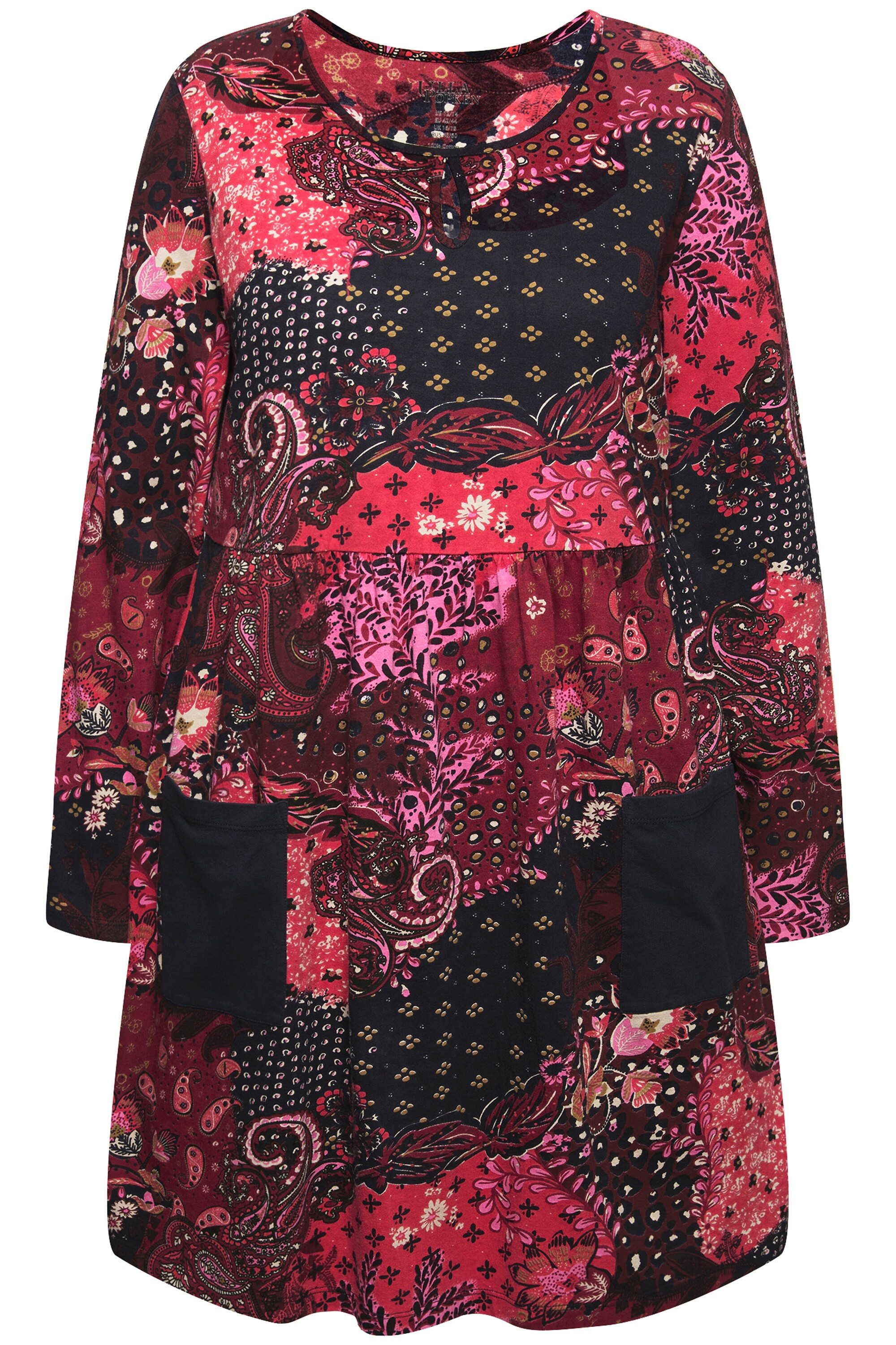 Ulla Popken Longshirt Longshirt Paisley A-Linie günstig online kaufen