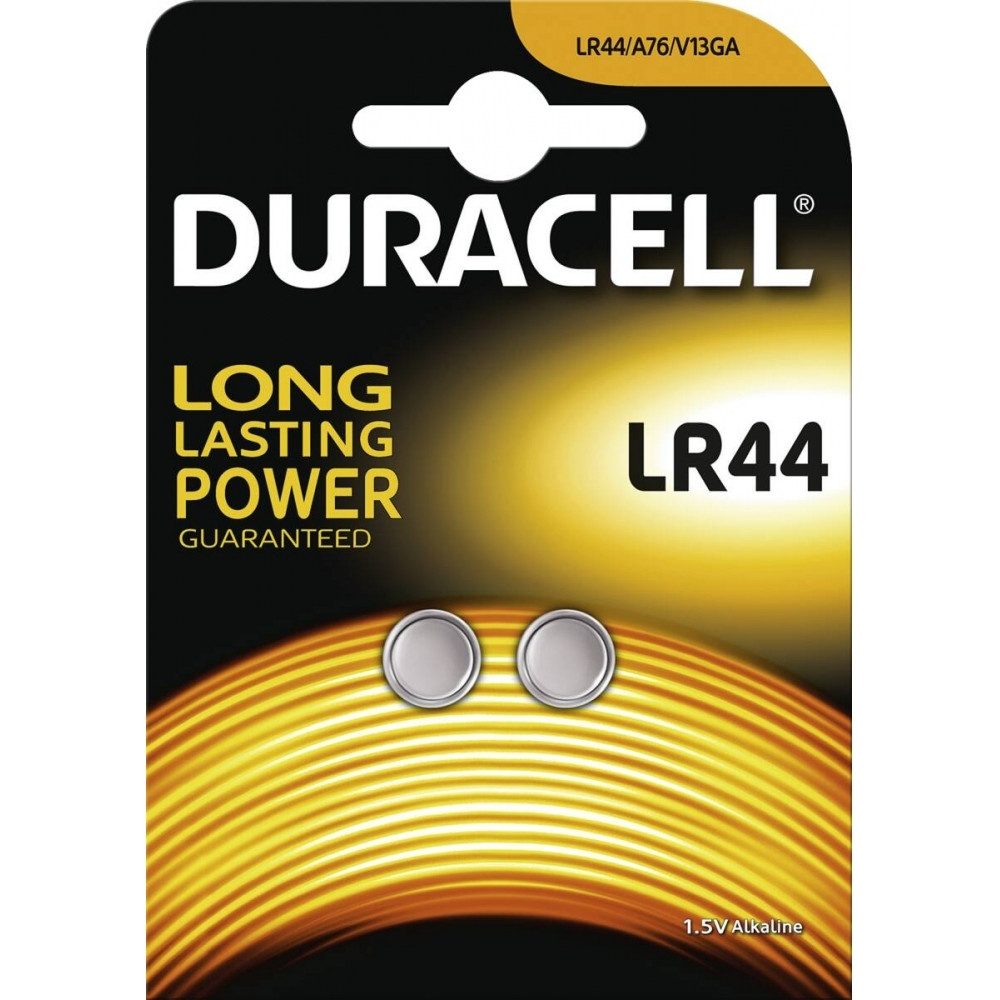 Duracell Duracell LR 44 2er Blister Alkaline Knopfzellen. Knopfzelle, (1.5 V V), Alkaline Knopfzellen mit 5 Jahren Lagergarantie
