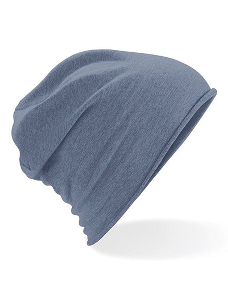 Design Beanie mit Weicher Sommer Baumwoll-Jersey Blue Denim Elasthan Beanie Goodman