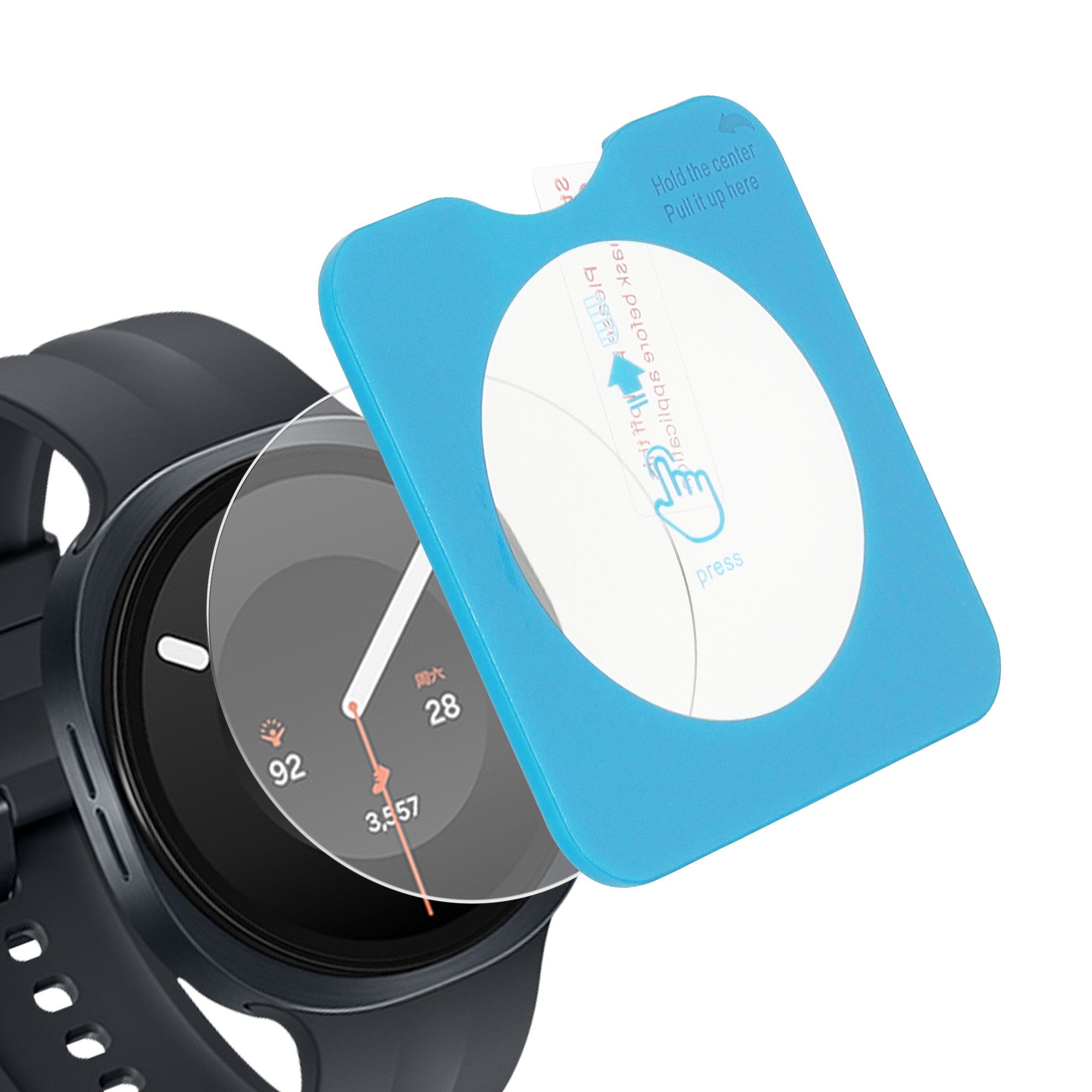 kwmobile 2x Schutzglas für Samsung Galaxy Watch 9 44mm Glas Folie Smartwatch, 2-tlg., Smartwatch Displayschutz für Fitness Tracker Transparent