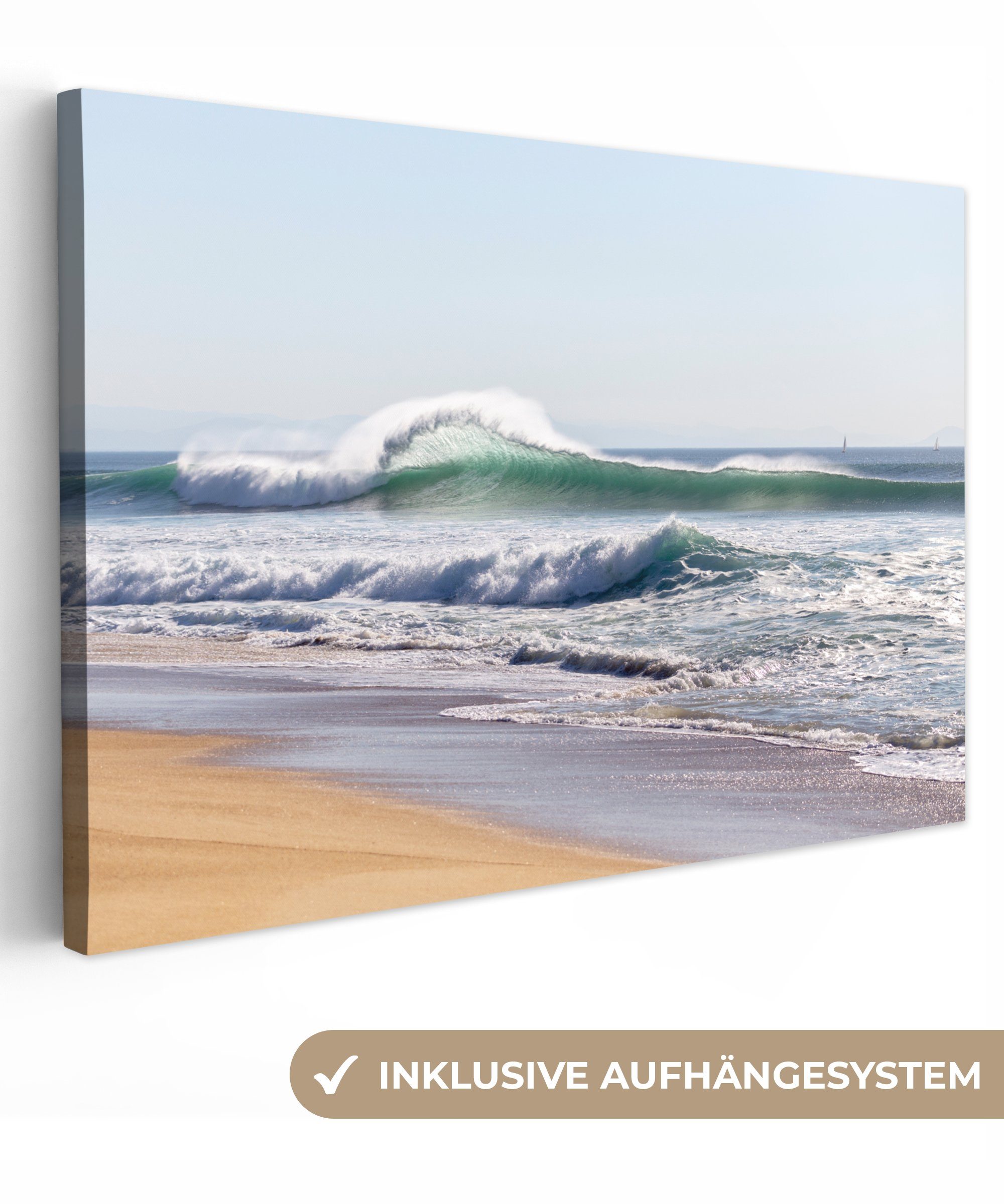 OneMillionCanvasses® Leinwandbild Strand - Wellen - günstig online kaufen