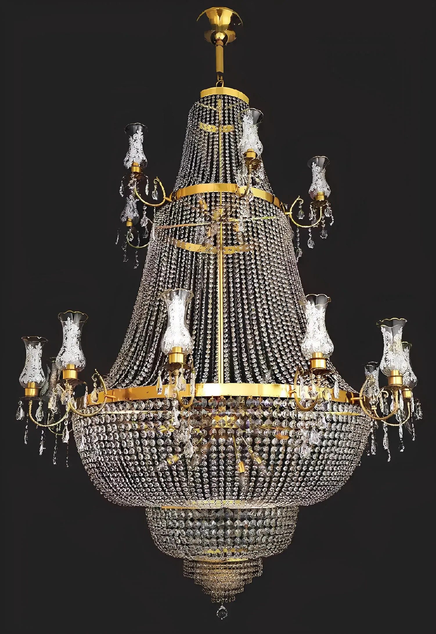 JVmoebel Kronleuchter Luxus Deckenleuchte aus Kristall mit eleganter Optik, Leuchtmittel wechselbar, Made in Europa
