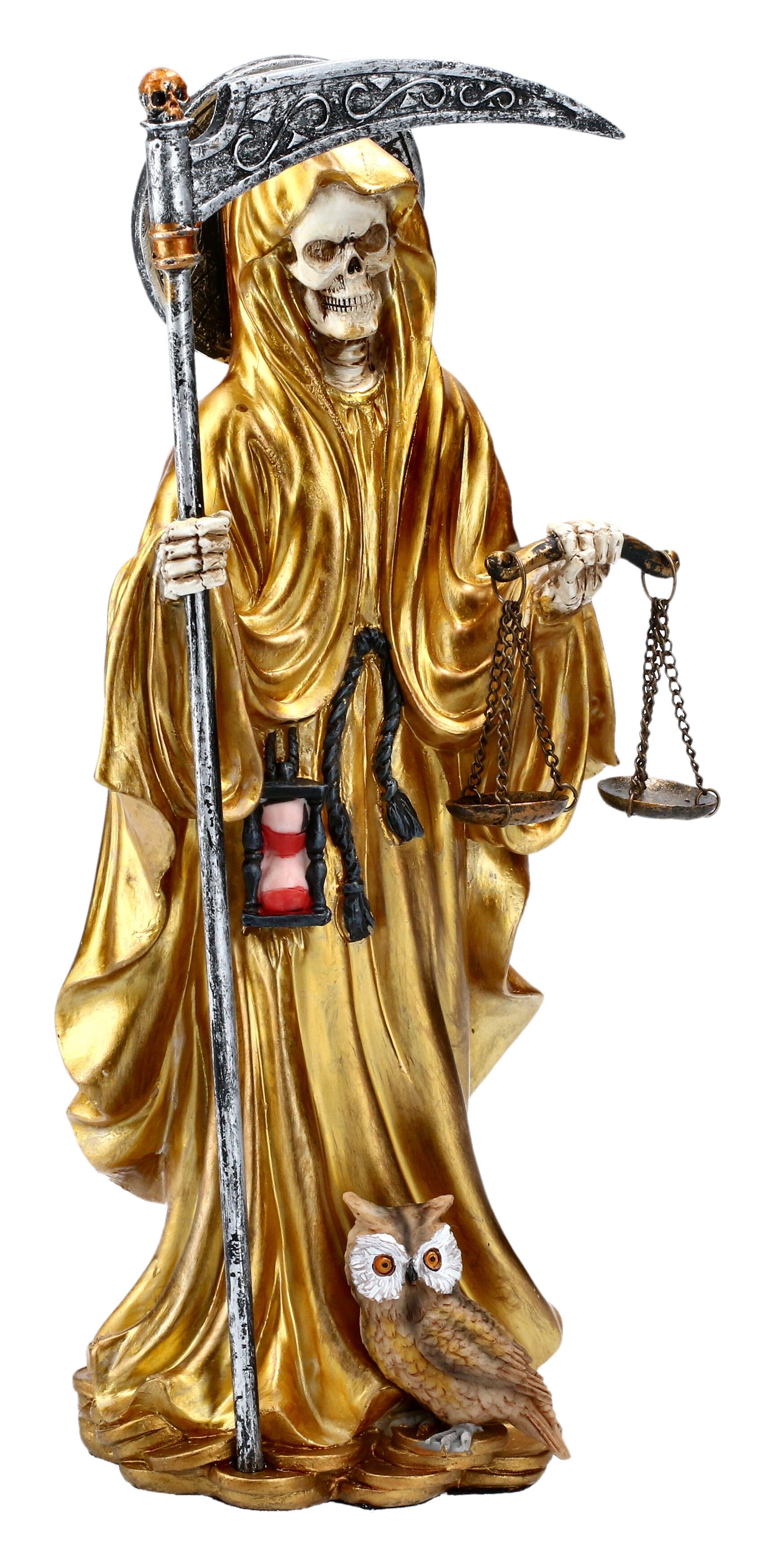 Figuren Shop GmbH Dekofigur Santa Muerte Figur - goldfarben - Dekorationsfigur