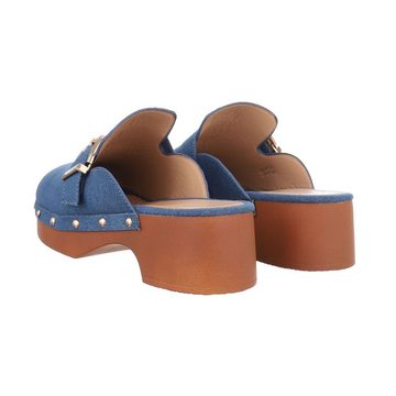 Ital-Design Damen Mules Boho/Hippie Plateausandaletten (85878207) Blockabsatz Sandalen & Sandaletten in Blau