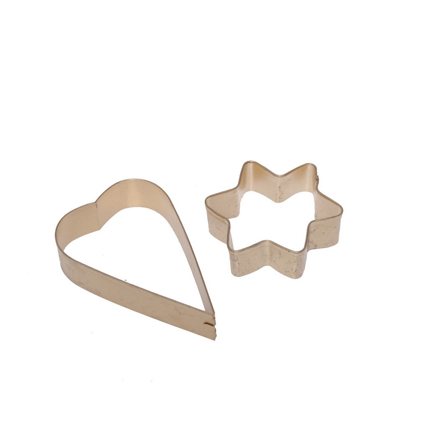 Deko AS Ремеслоaturmaterial Weihnachtsdeko - Deko-Ausstechförmchen - gold - Stern & Herz - 5 + 6