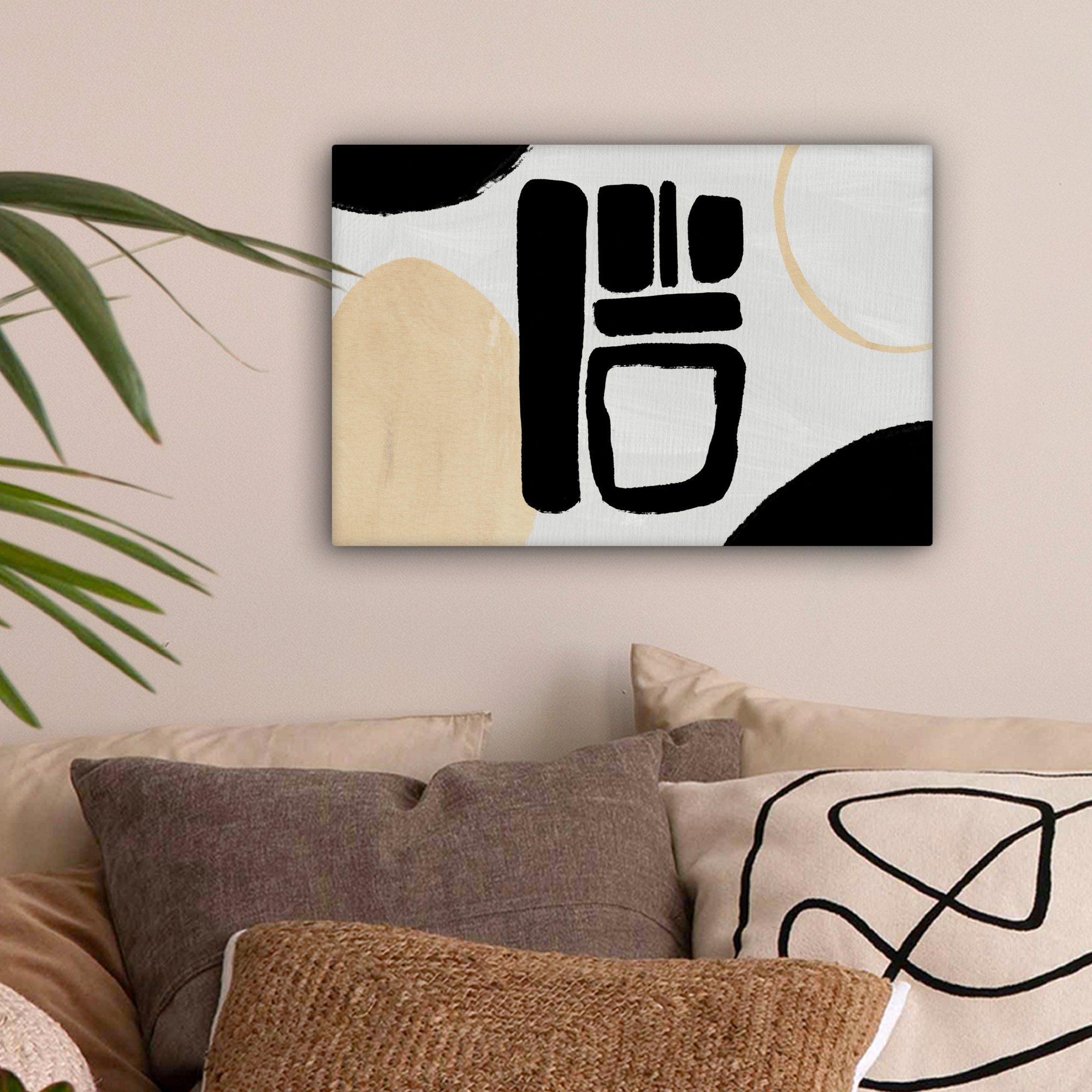 OneMillionCanvasses® Leinwandbild Kreis - Schwarz - günstig online kaufen