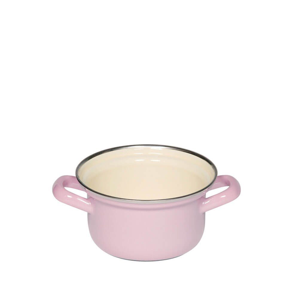Riess Kochtopf Riess Kasserolle mit Chromrand Rosa 12cm