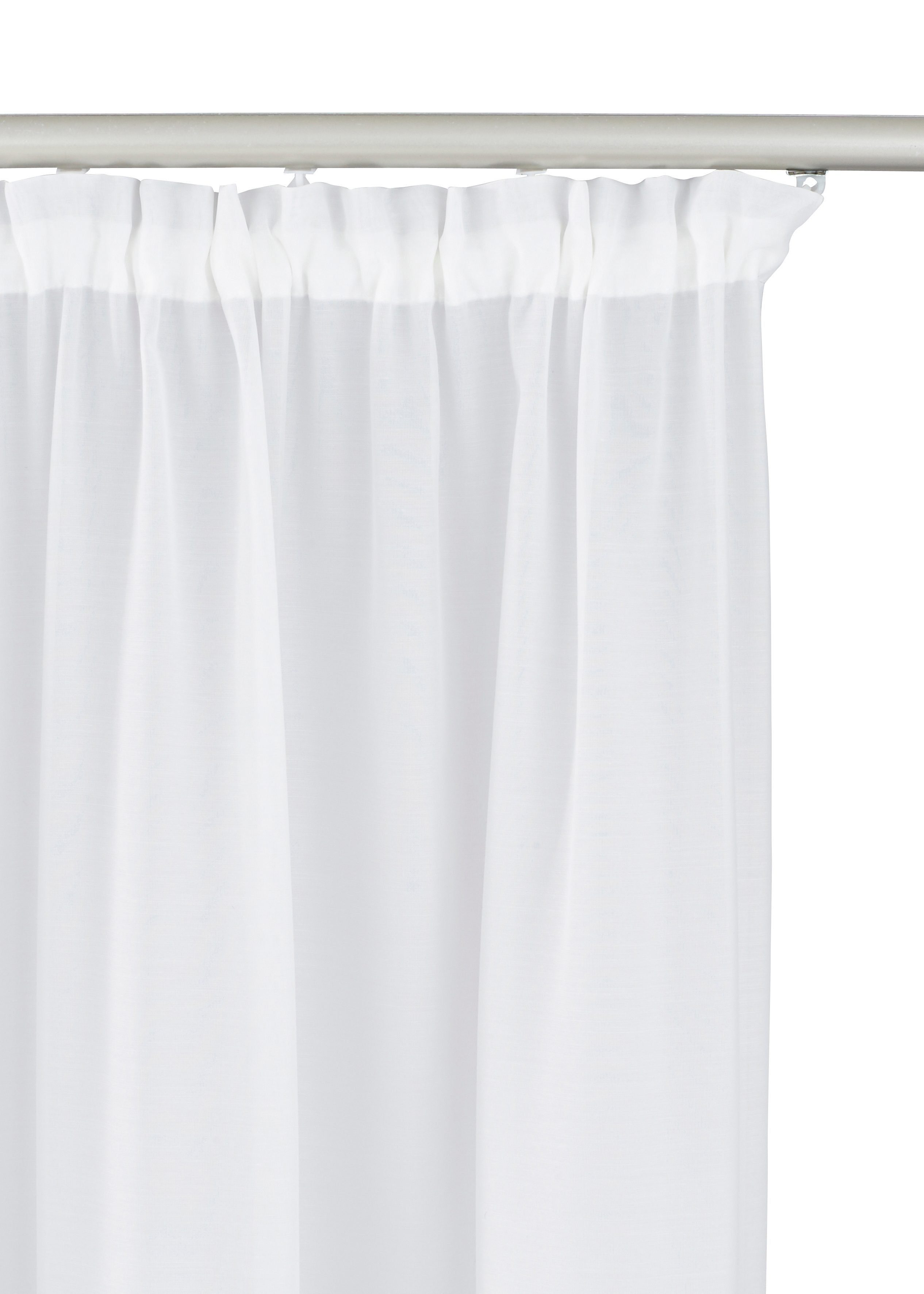 my halbtransparent, Malin, St), Farbe: Wollweiss Voile, (2 Gardine home, Kräuselband