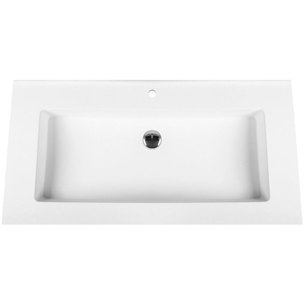 Veroni Waschbecken BETA80 (einzel, 1-St), Veroni Solid Surface Mineralguss Waschbecken Waschtisch 80cm